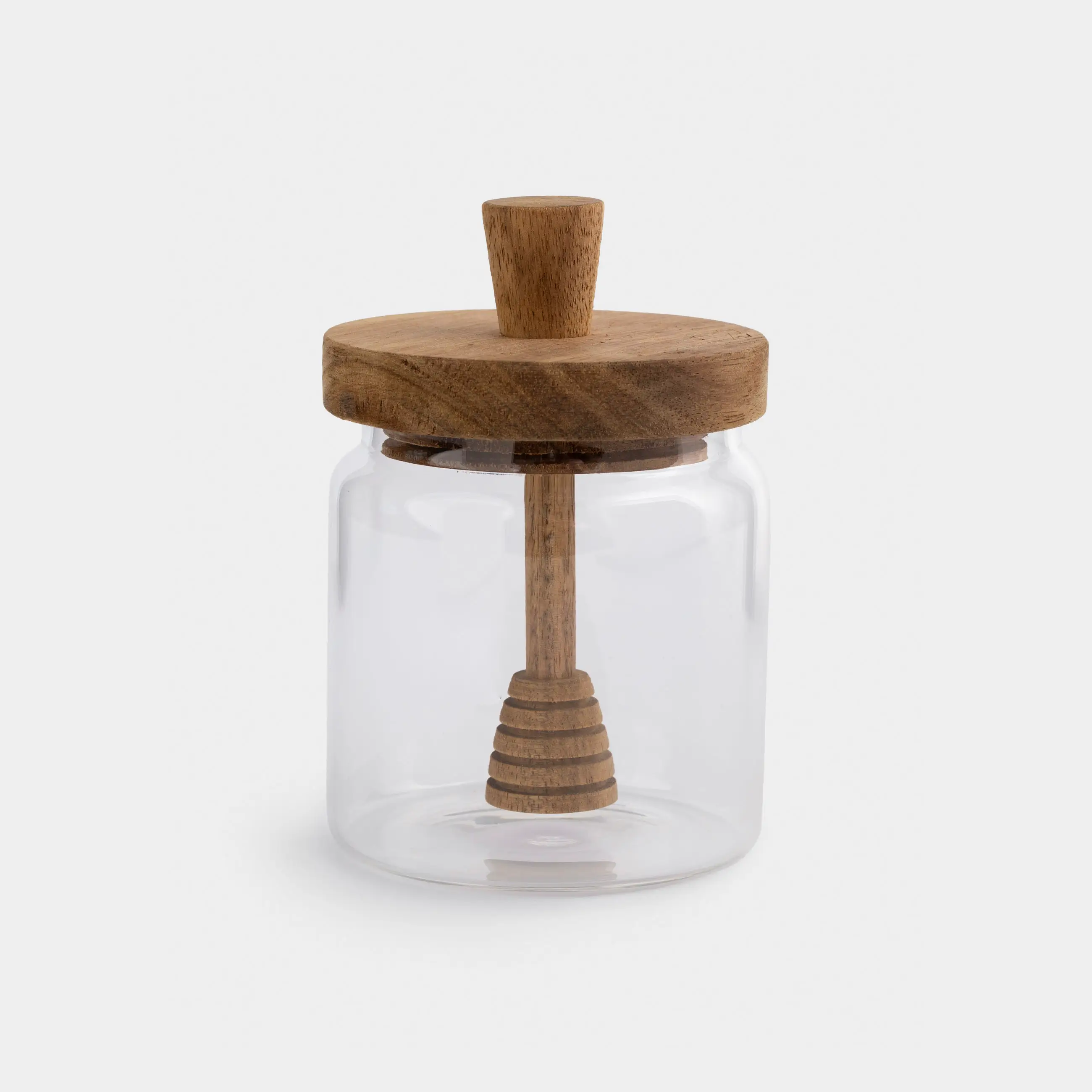 Honey jar, 400 ml, with spoon, Used glass, Noble tree