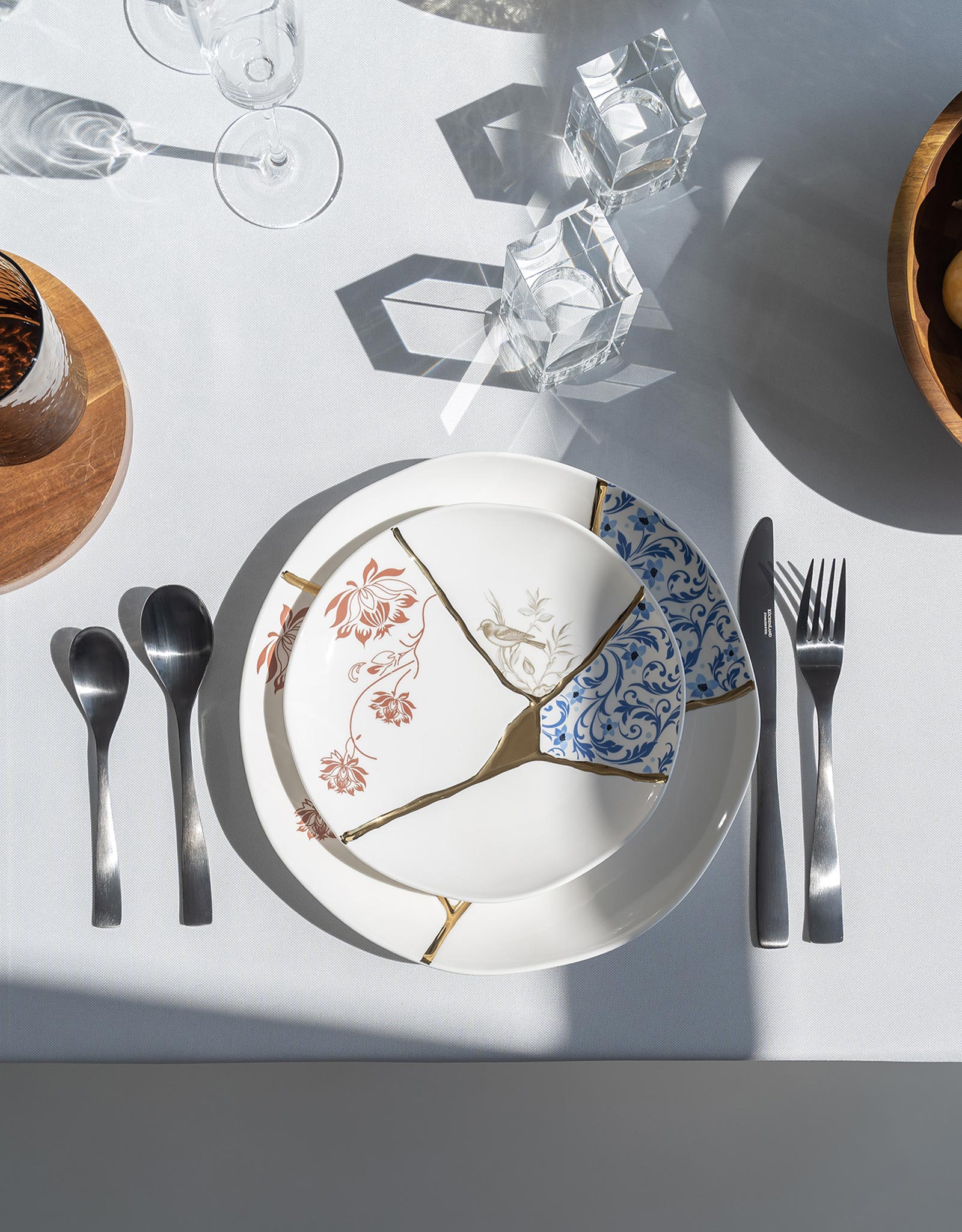 Tablecloth, 170x250 cm, polyester, white, Lines, Trim gold, image-4