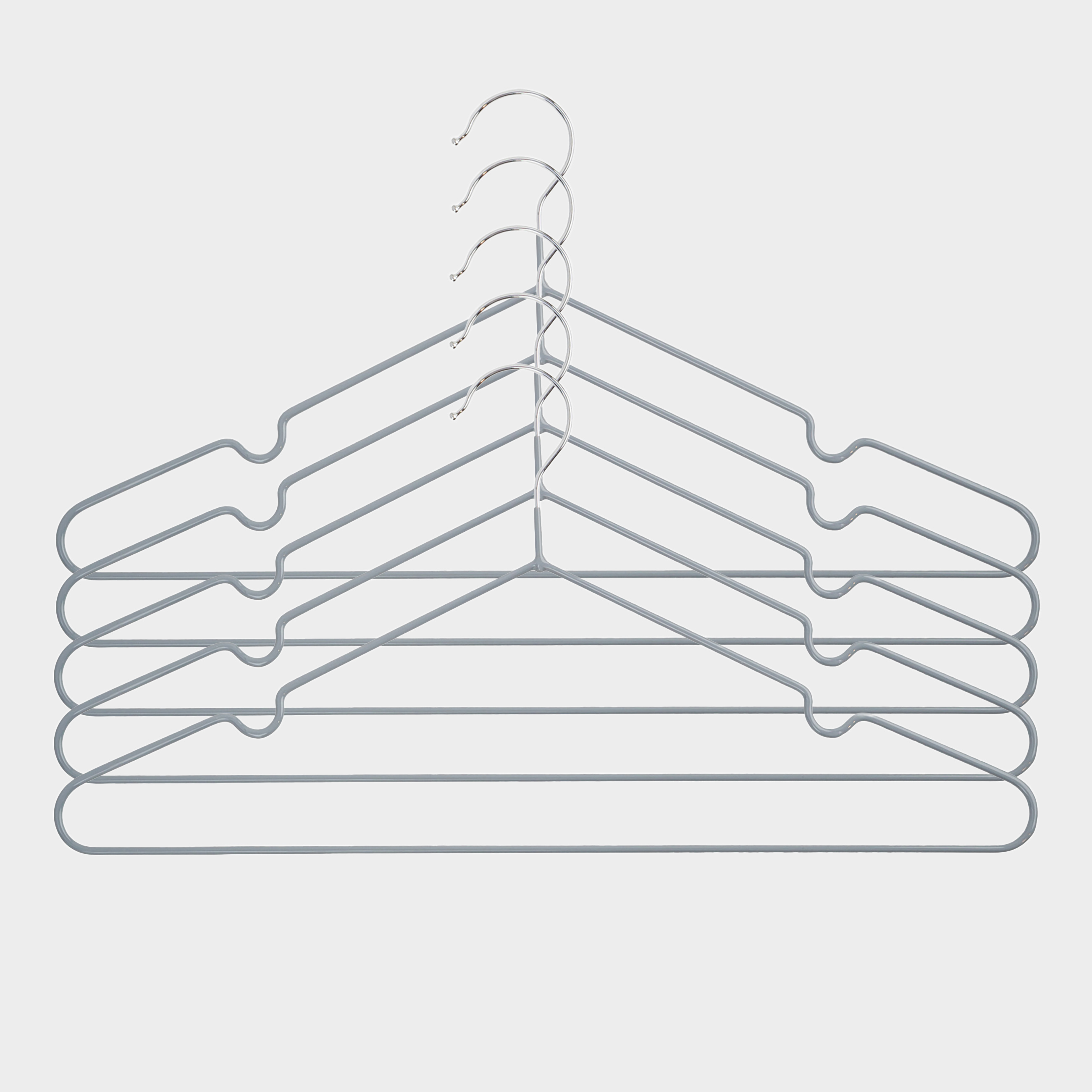 Hanger, 40 cm, 5 pcs, metal coated, gray, Colorful house, image-0