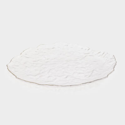 Dish, 26 cm, glass, with silver edging, Nautilus silver ,image-0