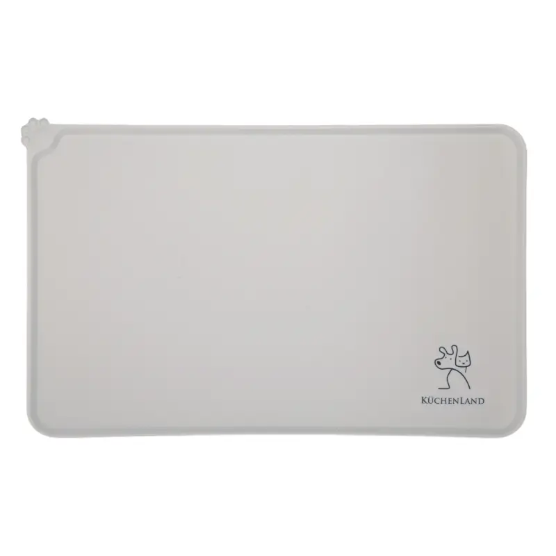 Pet bowl mat, 48x30 cm, silicone, gray-beige, Favorite pet ,image-0