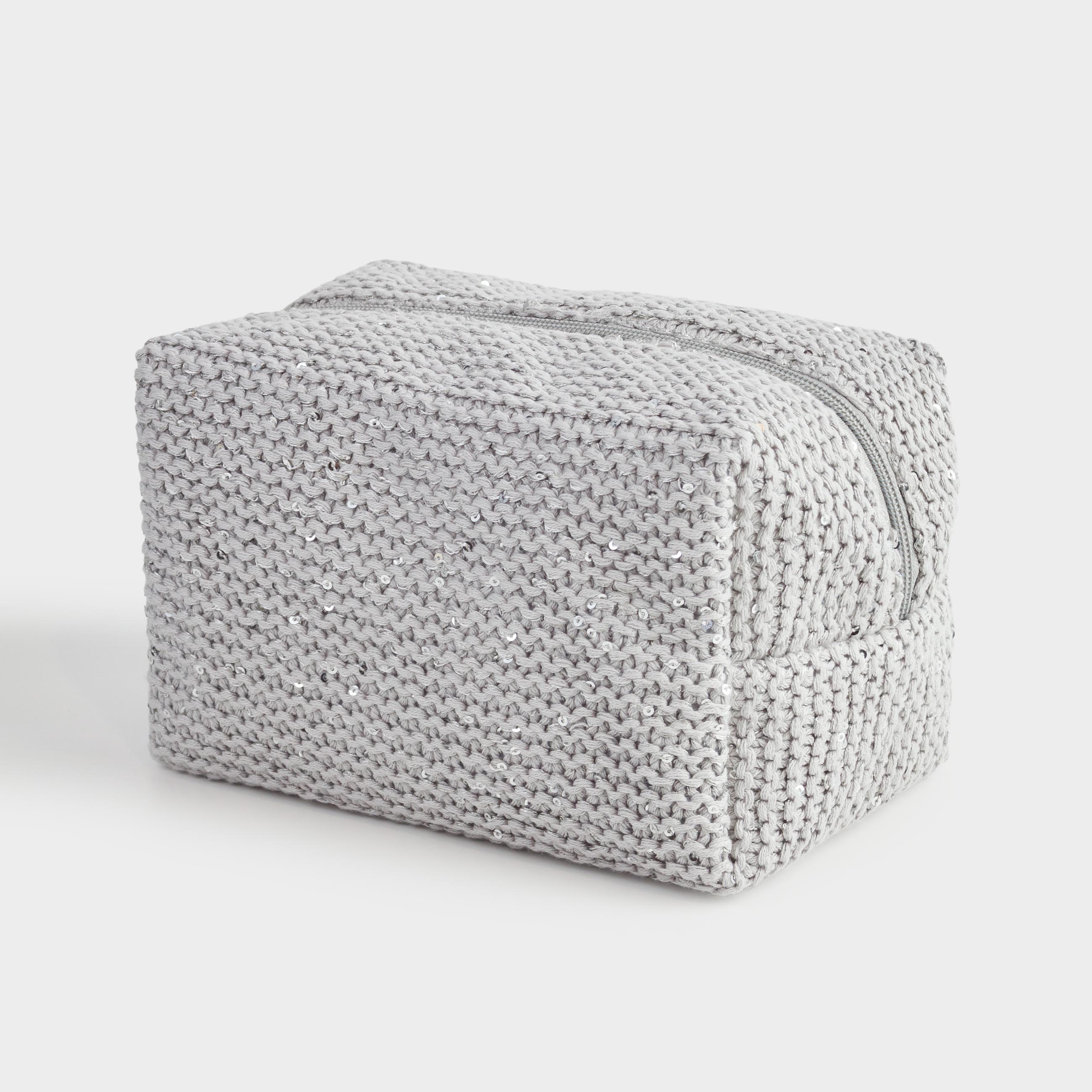 Cosmetic bag, 20x10 cm, cotton / plastic, silver-grey, Node, image-3