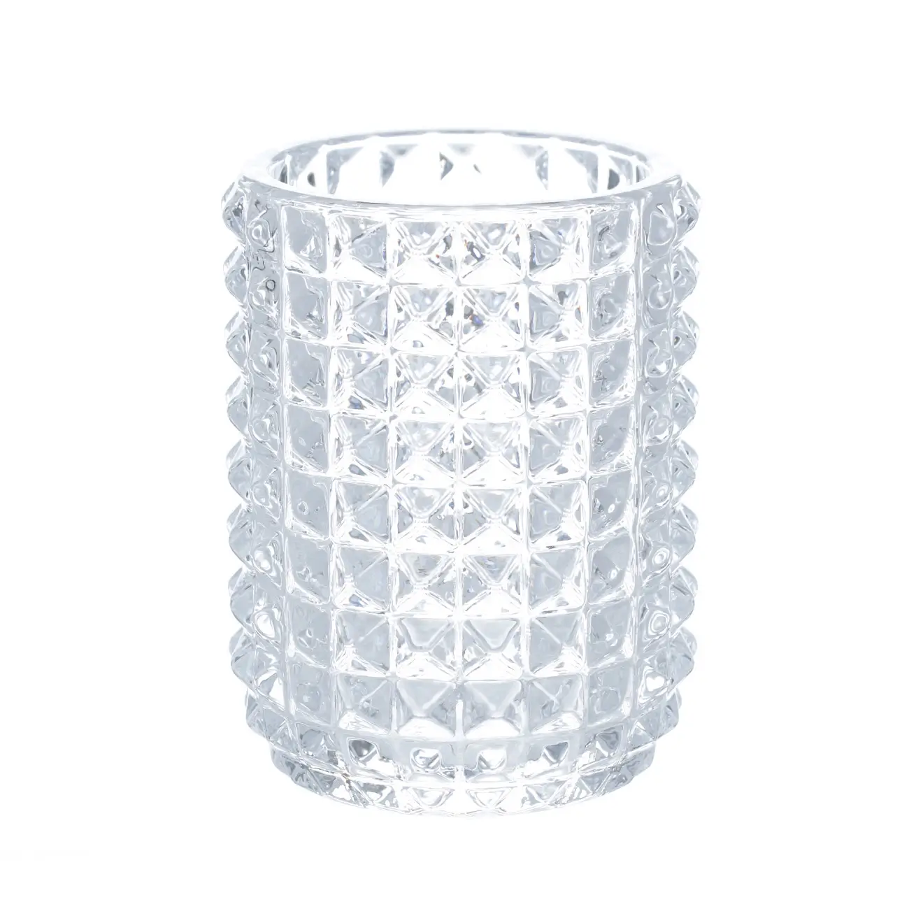 Bathroom tumbler, 11 cm, glass, Diamond lights, image-0