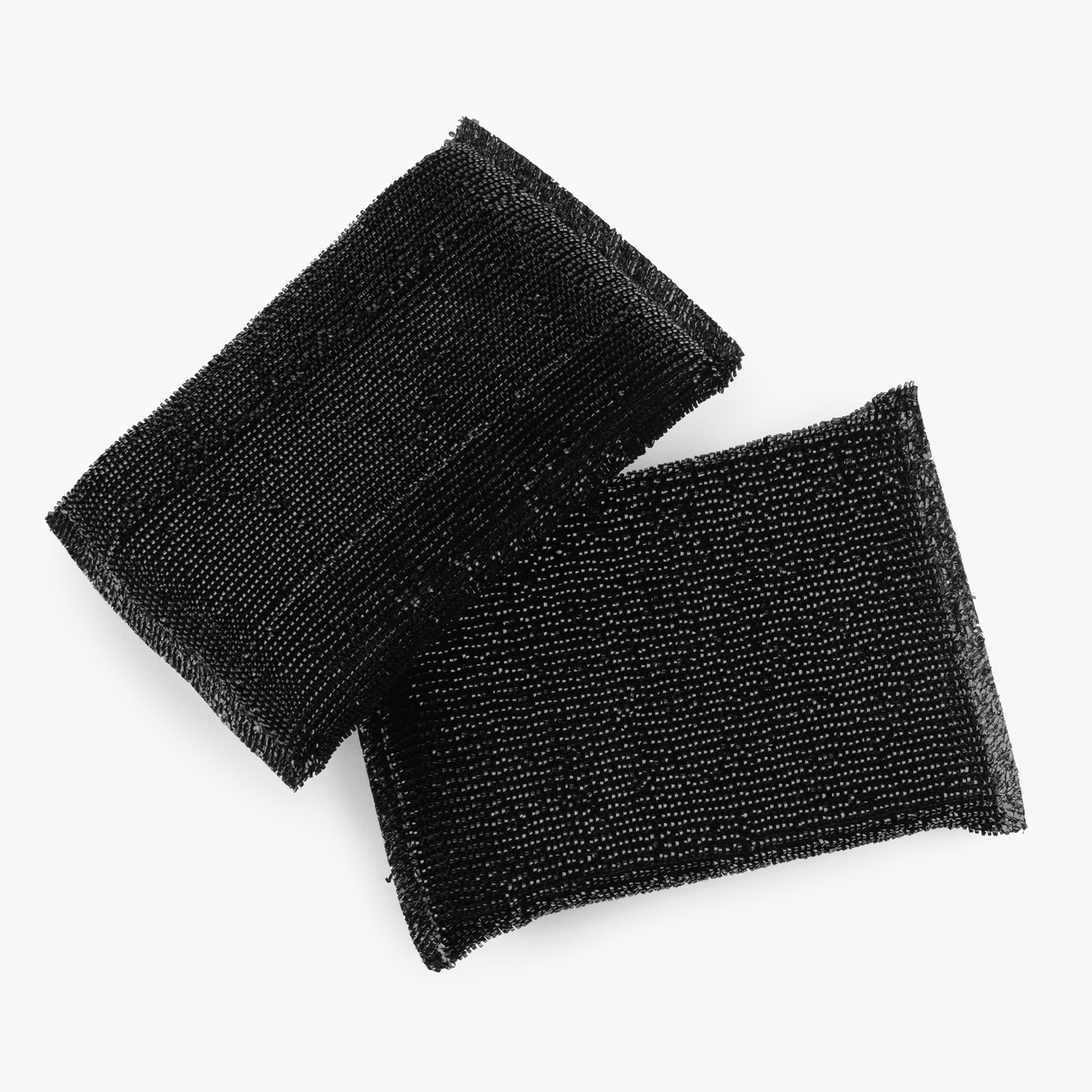 Dishwashing sponge, 13x9 cm, 2 pcs, polyester/steel/foam rubber, black, Black clean