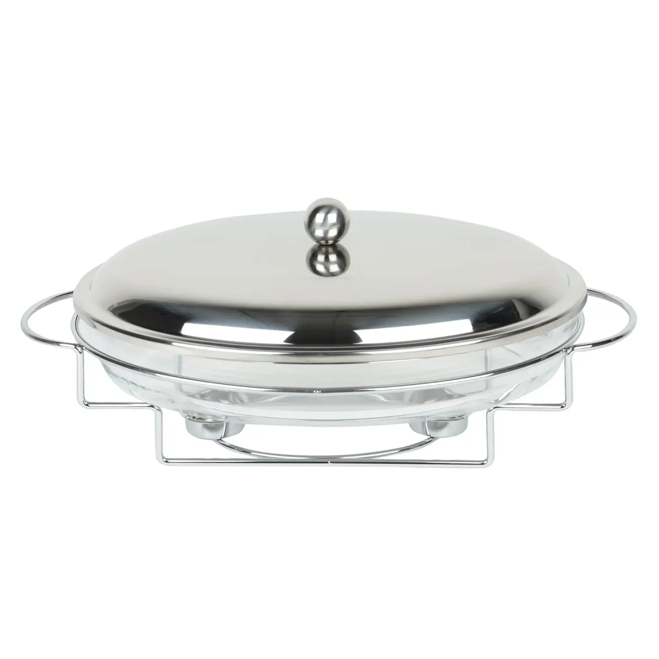 Heated dish, 35x24 cm, glass T / metal, Oval, Classic, image-0