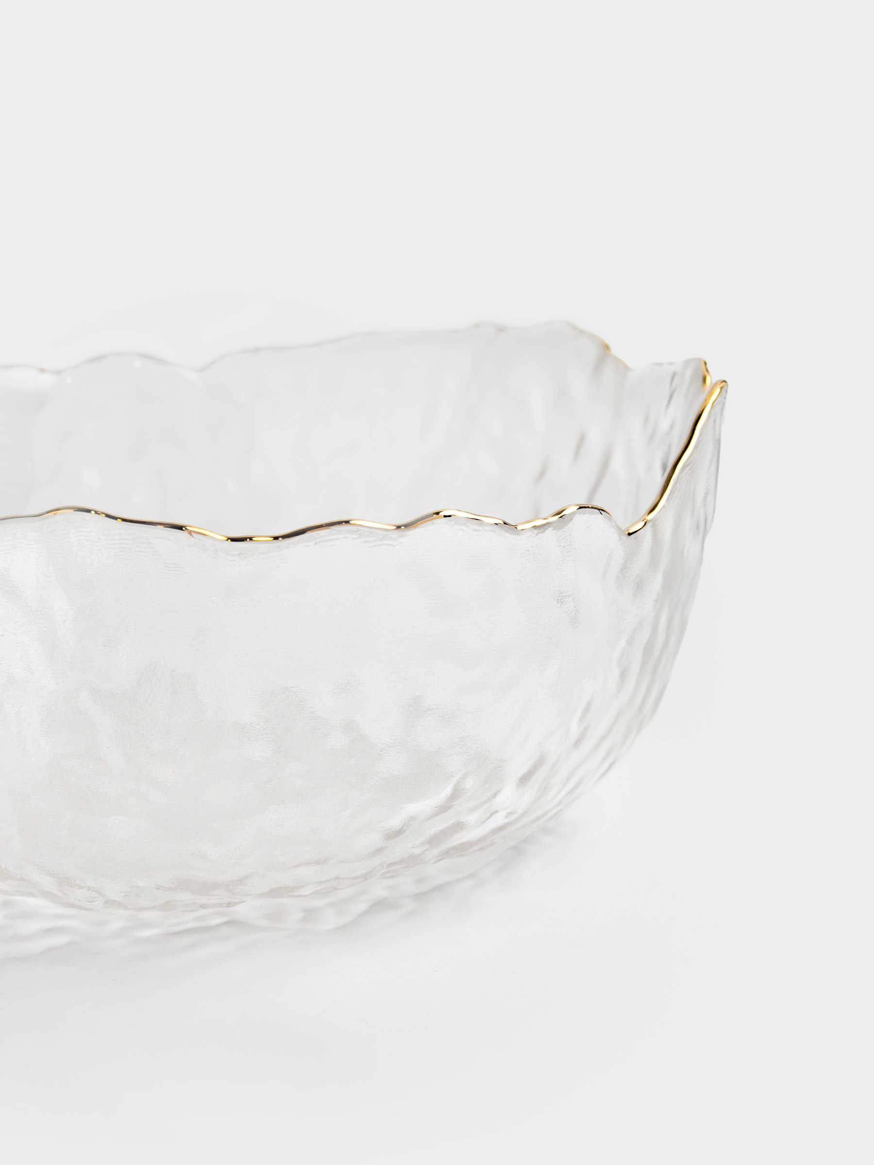 Salad bowl, 17x7 cm, 850 ml, glass, with golden edging, Nautilus gold, image-5