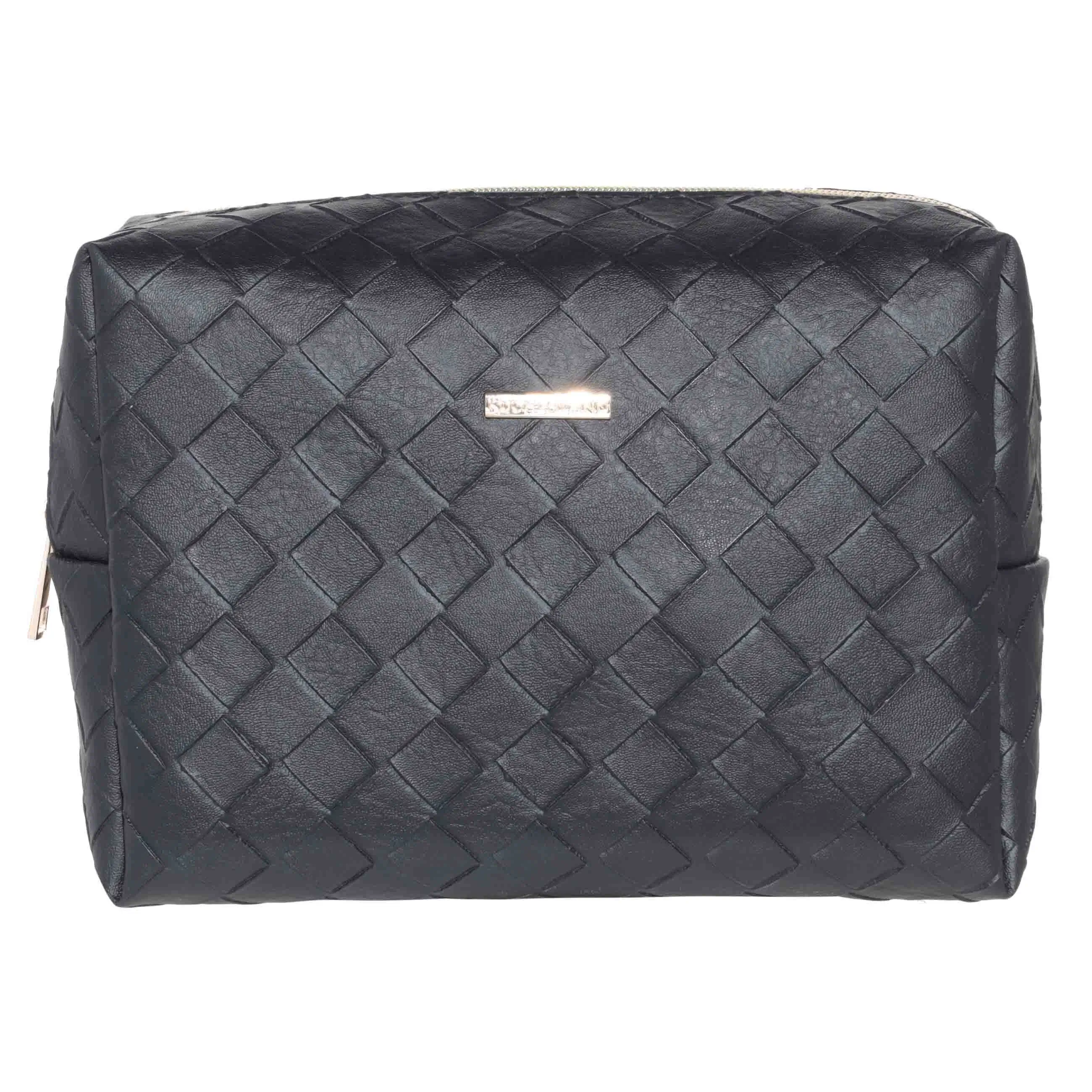 Cosmetic bag, 27x17 cm, polyurethane, black, Sennit, image-0