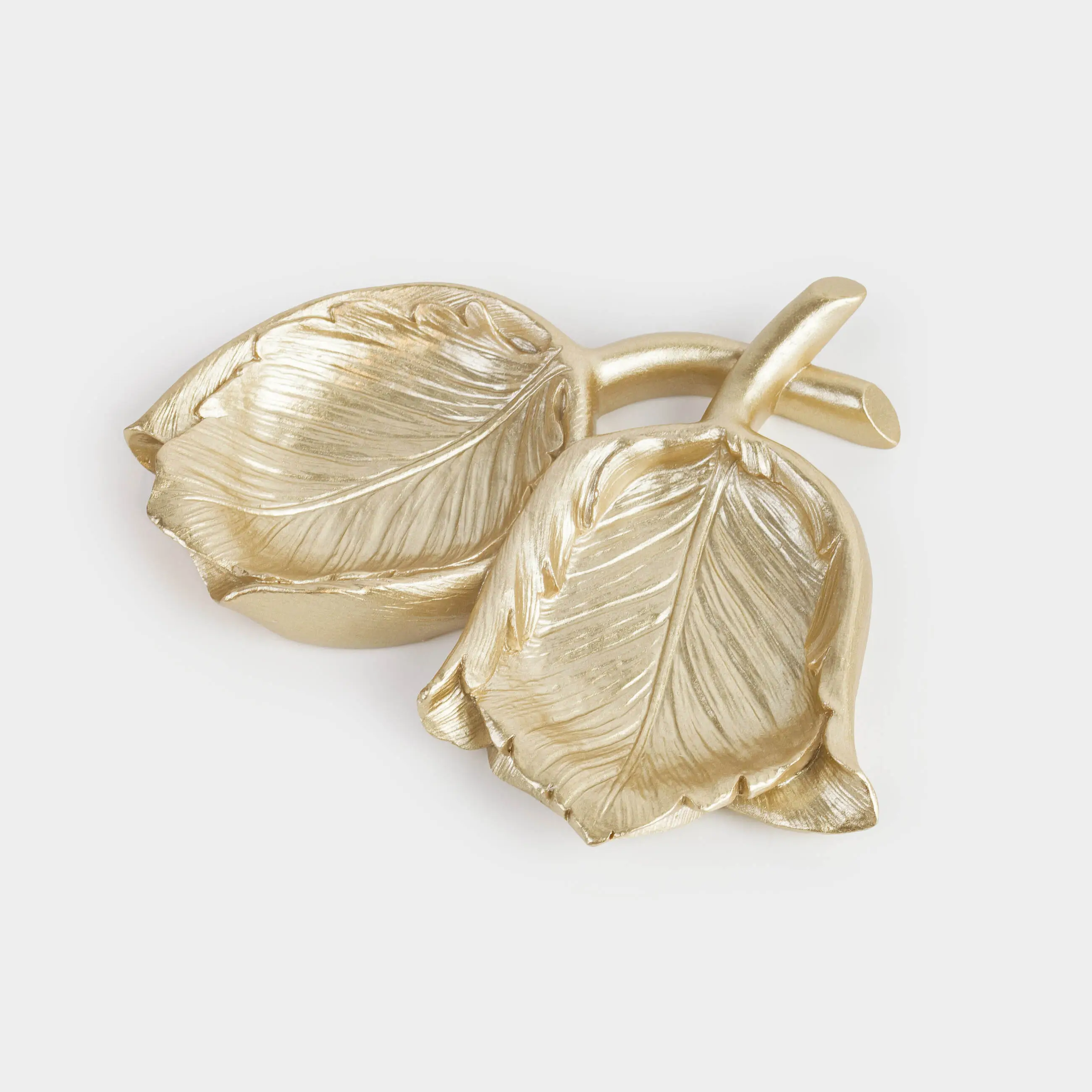 Decorative dish, 18x16 cm, polyresin, golden, Tulips, Fantastic gold, image-0