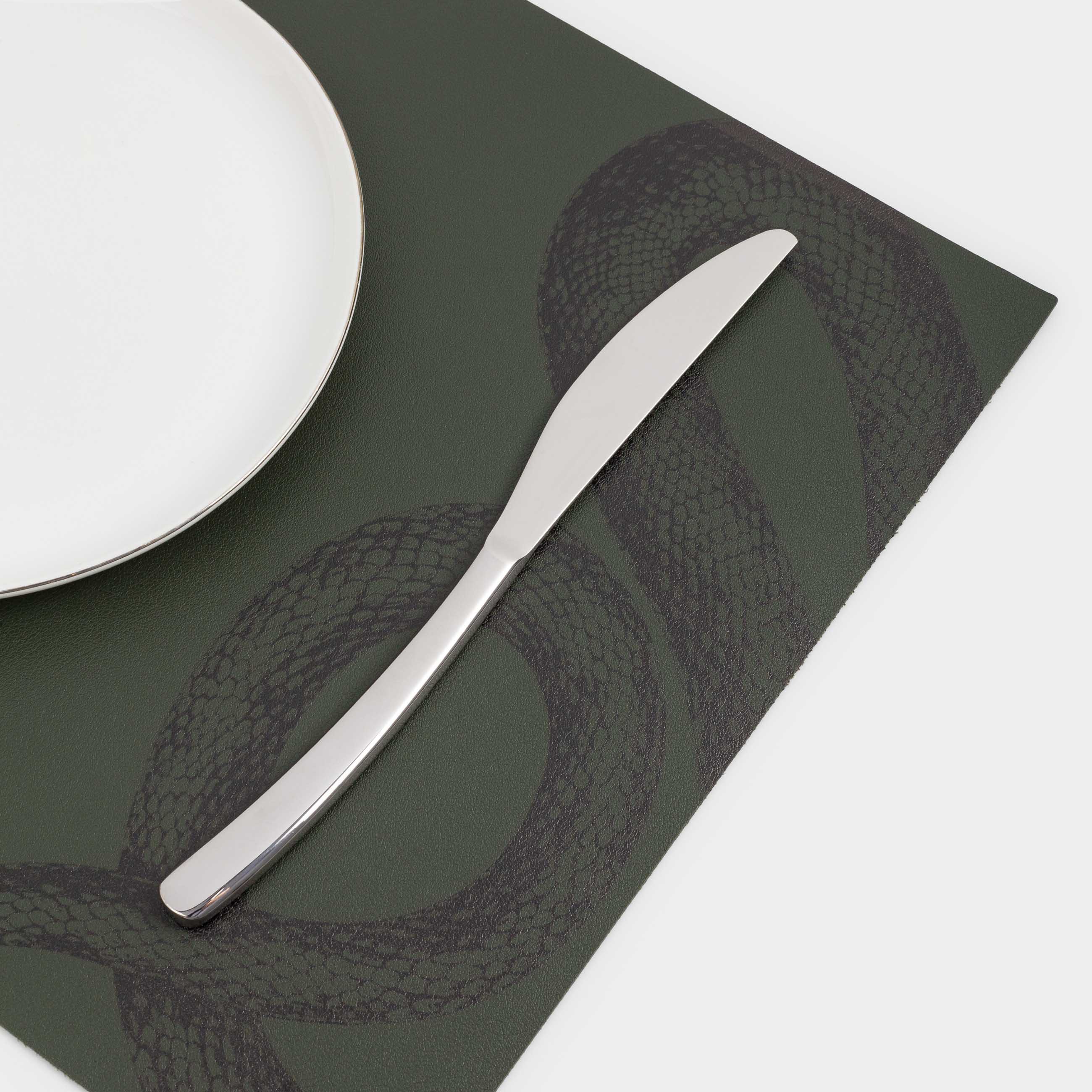 Placemat, 30x45 cm, PVC, rectangular, dark green, Snake, Rock print, image-2