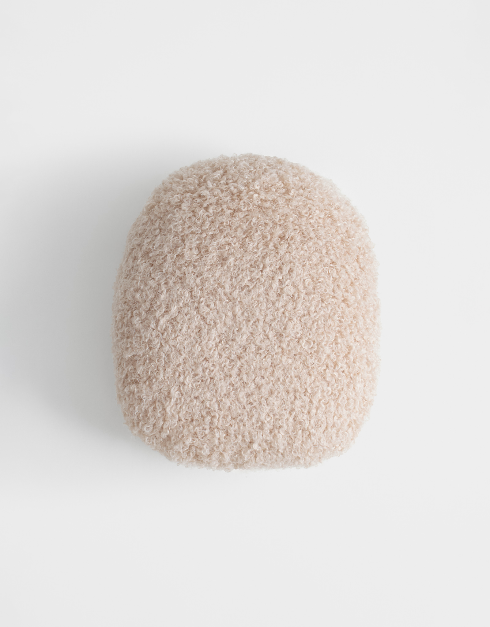 Decorative pillow, 35x28 cm, boucle, beige-brown, Hedgehog, Boucle figure, image-1