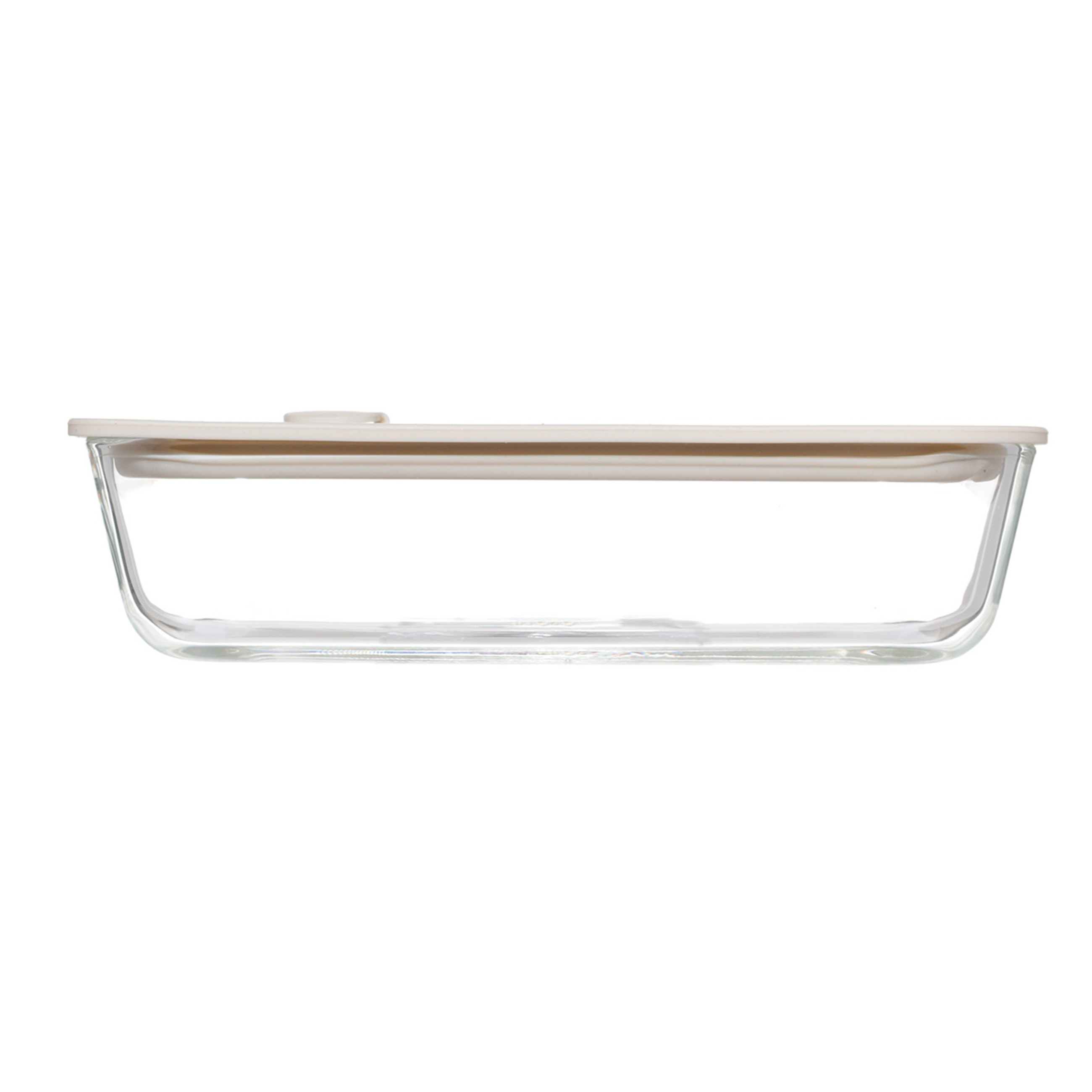 Container, 700 ml, with valve, glass T / silicone, rectangular, beige, Verre