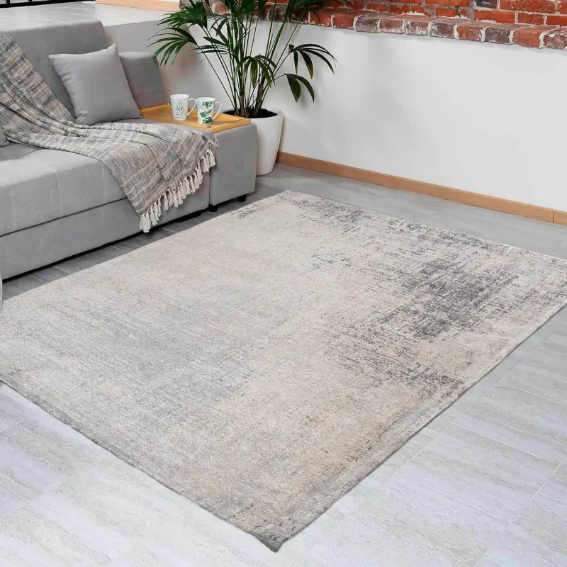 Carpet, 150x210 cm, beige-gray, cotton, Traces ,image-0
