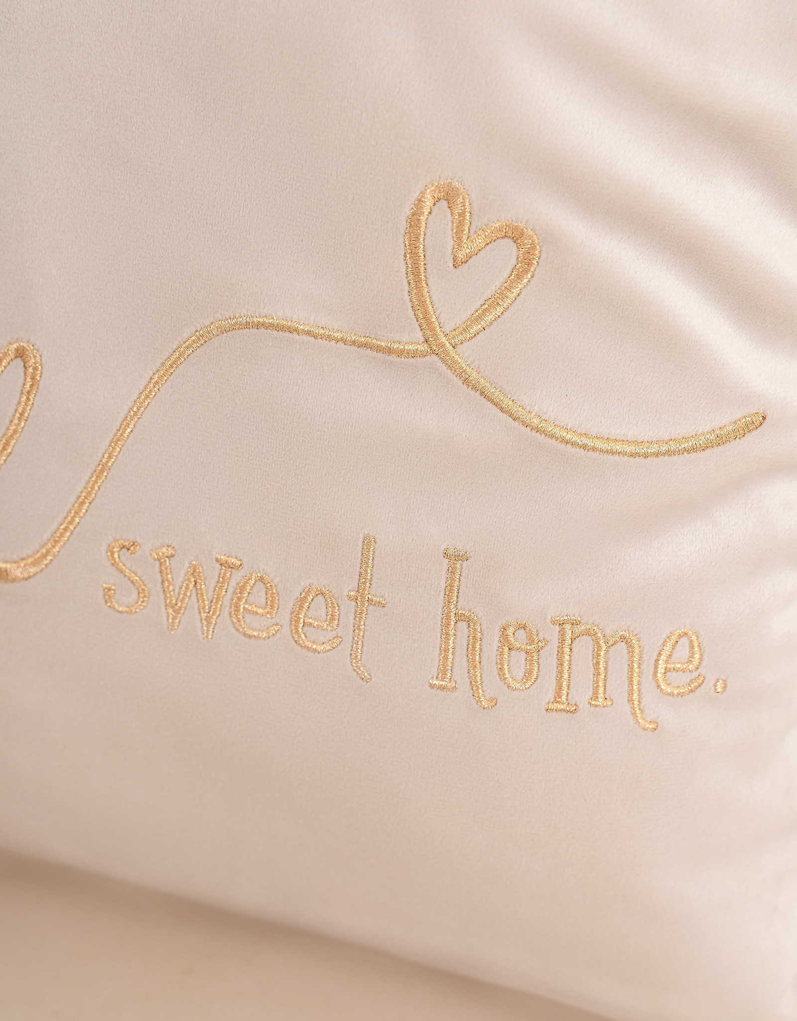Decorative pillow, 45x45, corduroy, gray-brown, Sweet home, Scroll