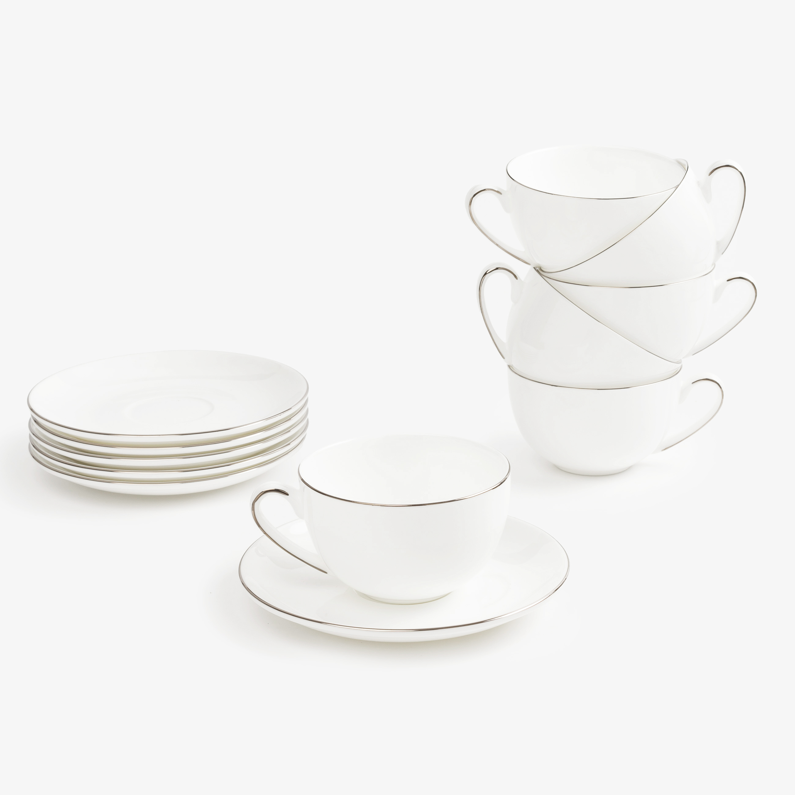 Tea set, 6 pers, 15 pr, porcelain F, Antarctica