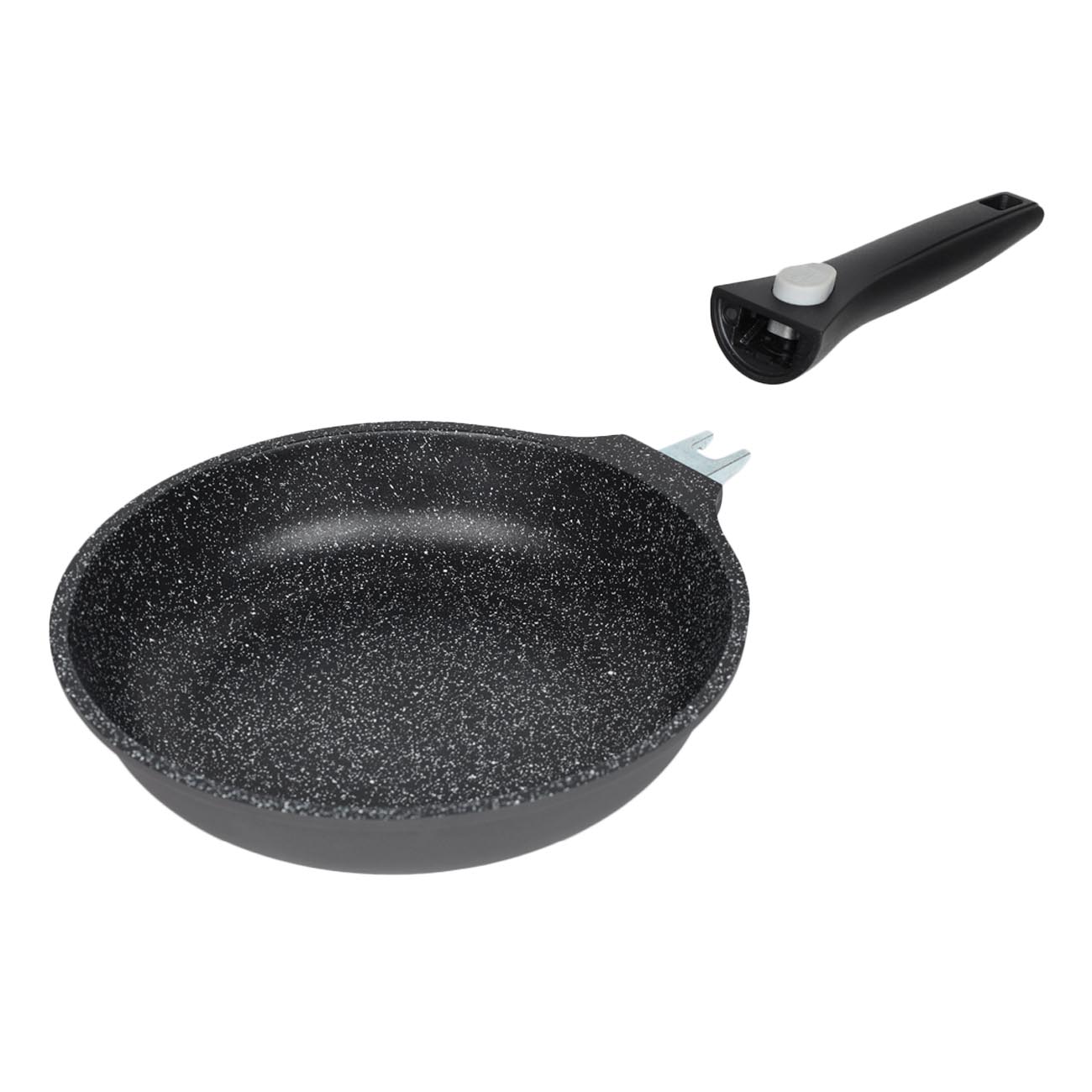 Frying pan, 20 cm, removable handle, coated, aluminum, Solution 2