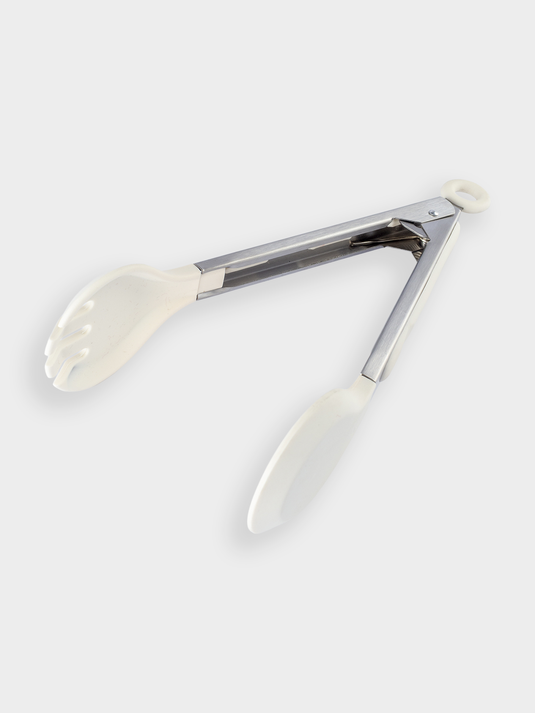 Kitchen tongs, 25 cm, for pasta/salad, silicone/steel, milky, Soft Kitchen, image-1