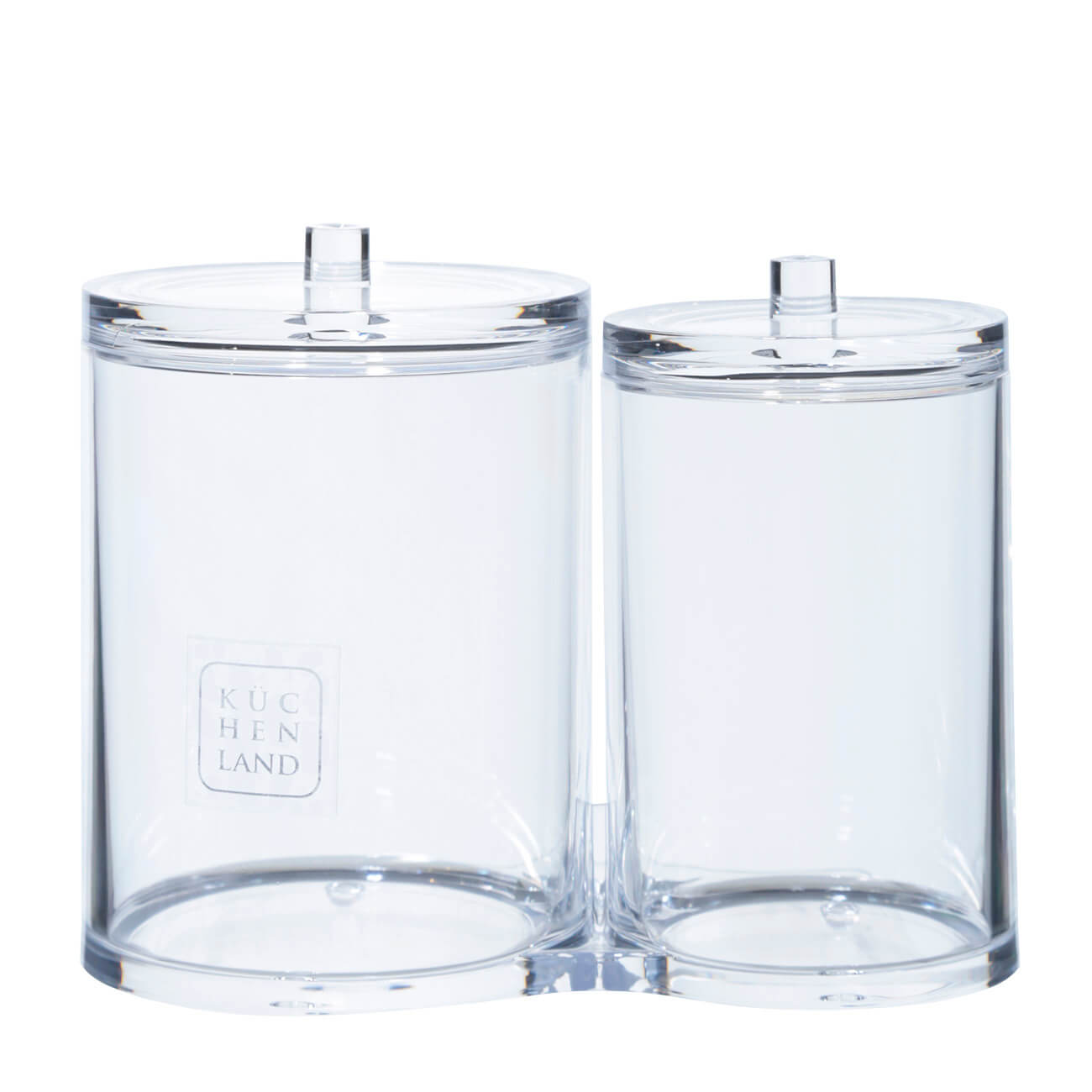 Container for cotton pads/sticks, 15x12 cm, 2 units, with lid, plastic, Basic