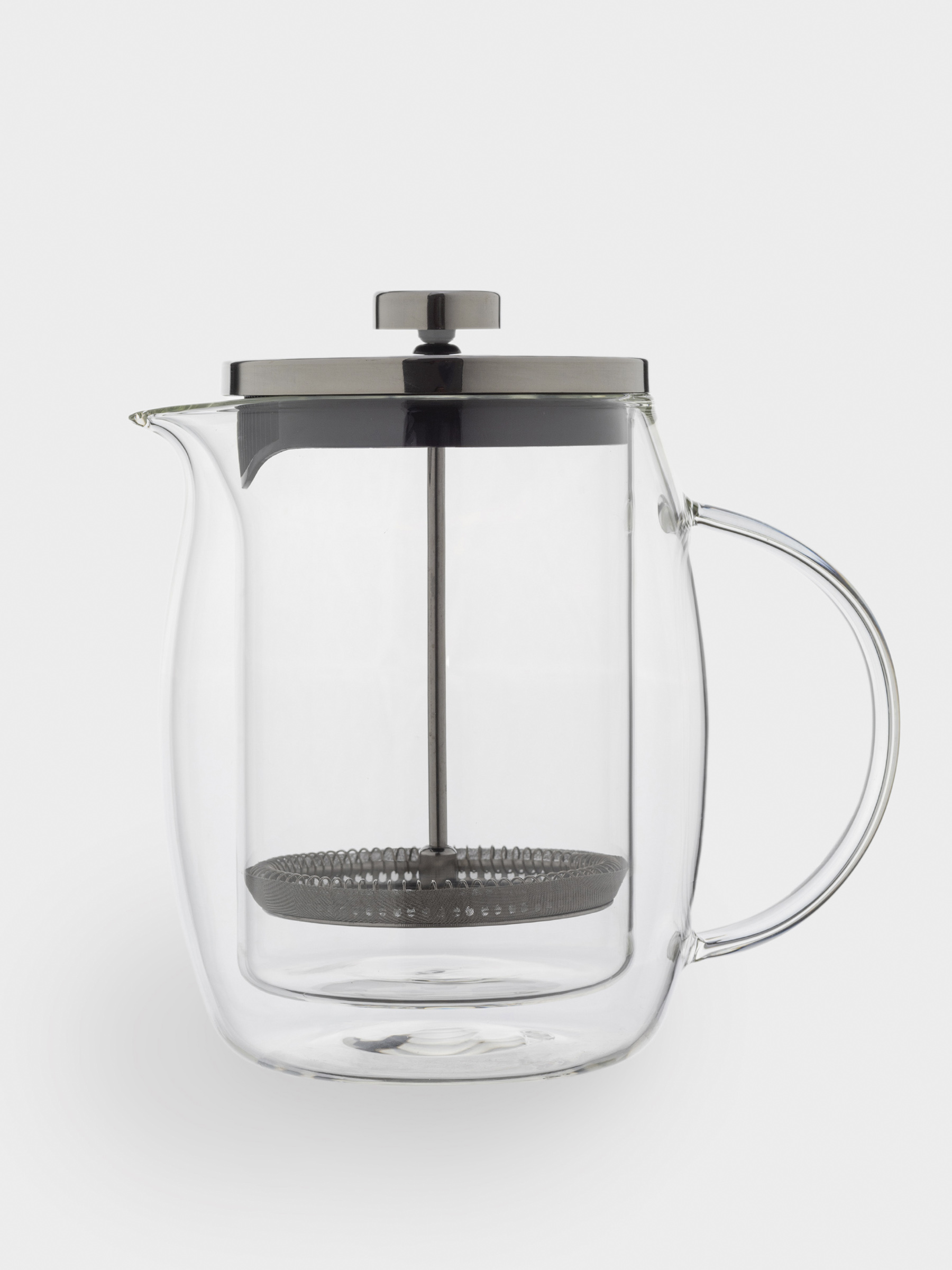 French press, 800 ml, glass B/ steel, round, Air, image-1