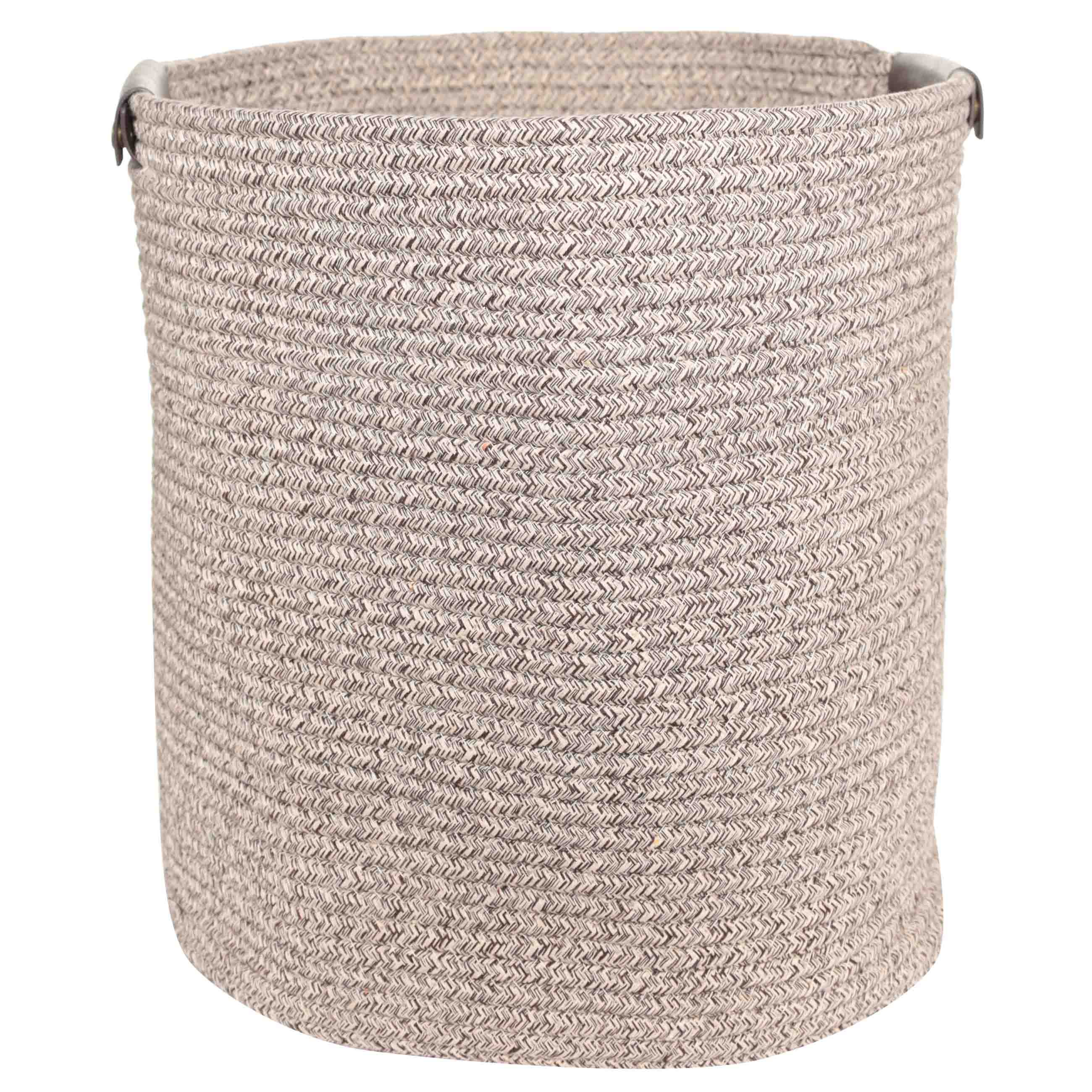 Laundry storage bag, 38x34x36 cm, with handles, cotton / polyester, Oval, Brown, Twine