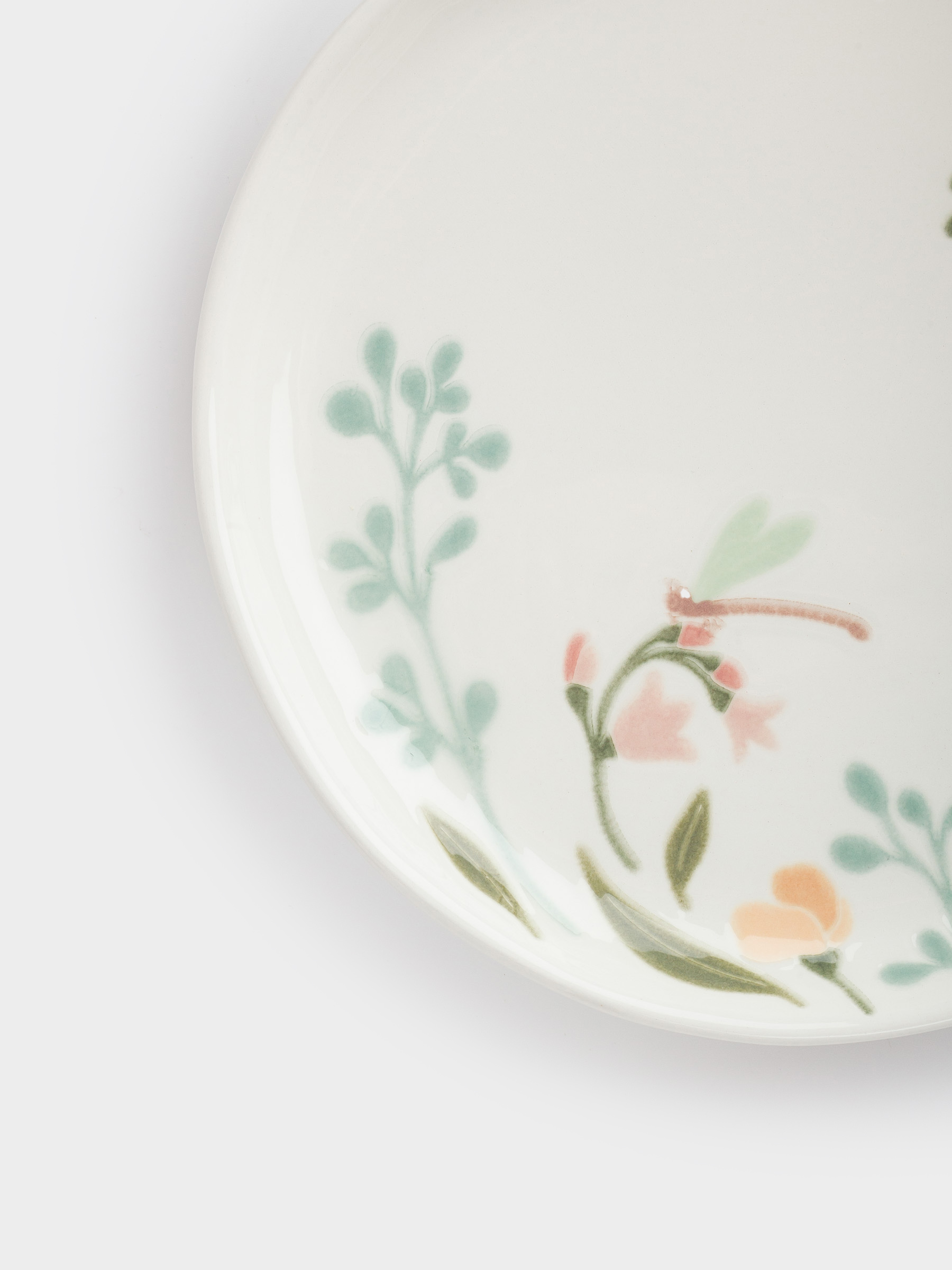 Snack plate, 20 cm, ceramic, milky, speckled, wildflowers, Meadow speckled, image-5