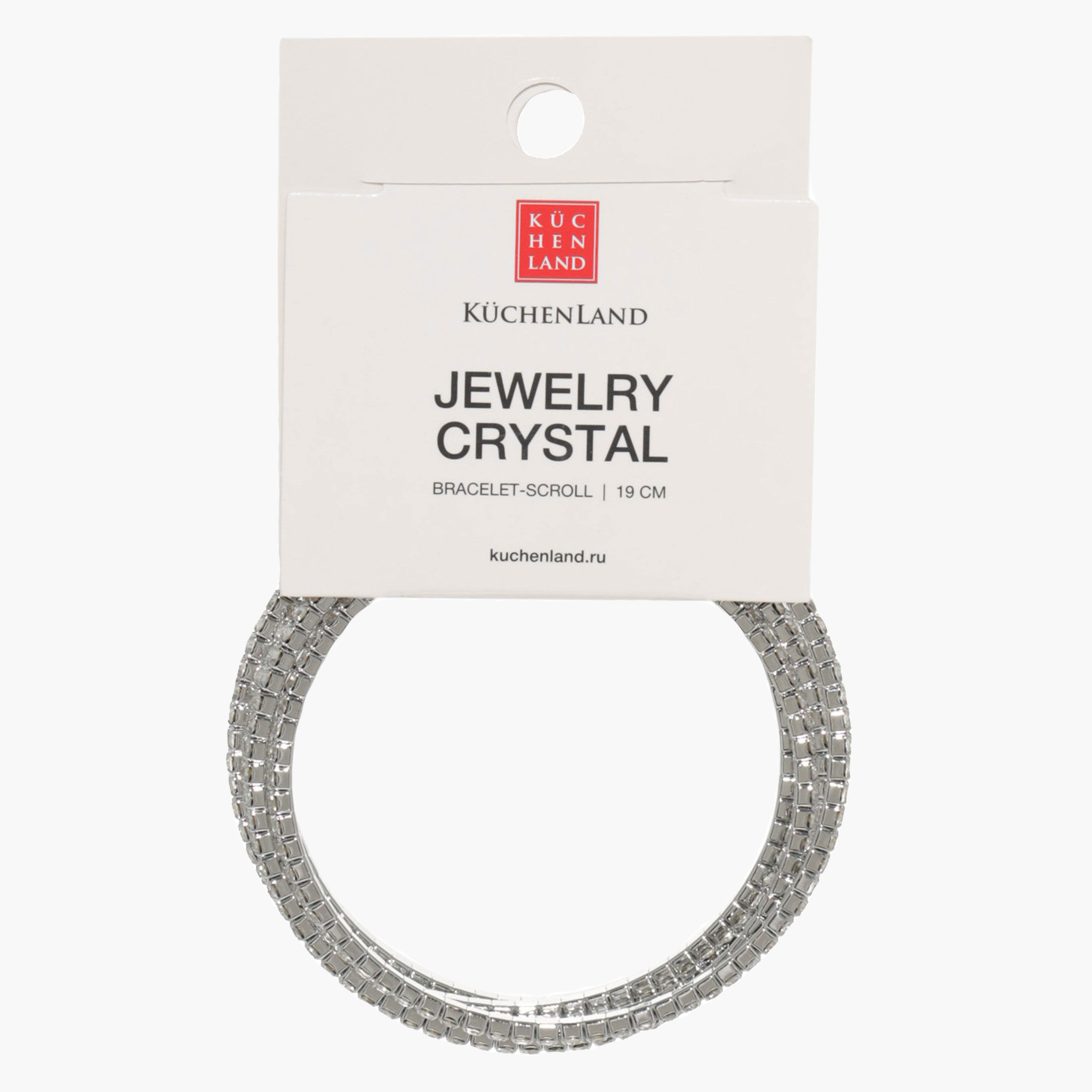 Spiral bracelet 19 cm metal rhinestones silver Crystals Jewelry crystal
