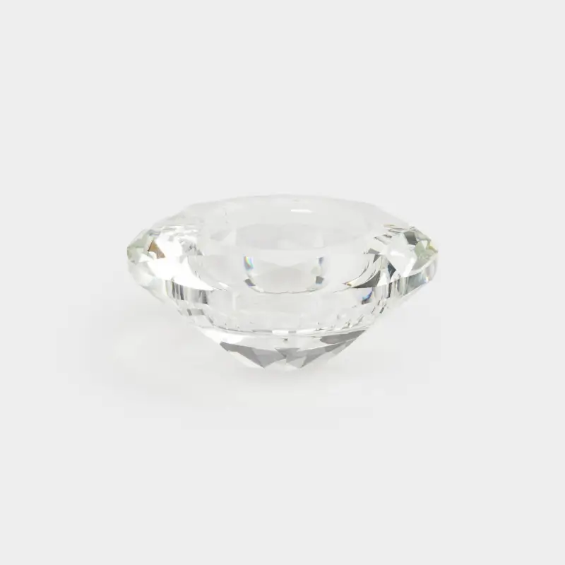 Candlestick, 7 cm, for a tea candle, Glass, Diamond, Diamond