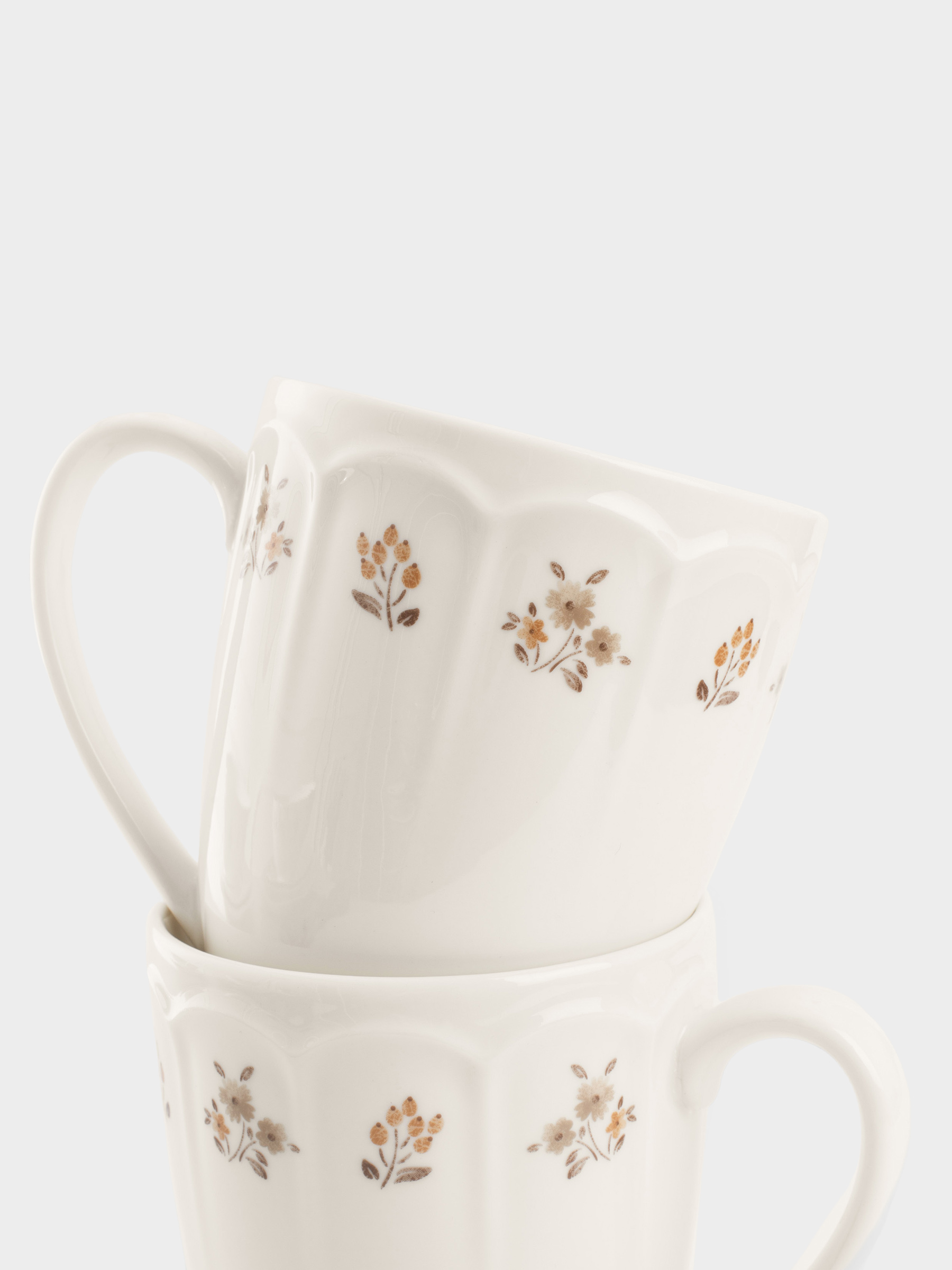 Mug, 380 ml, 2 pcs, porcelain N, white, Vintage flowers, La flore, image-4