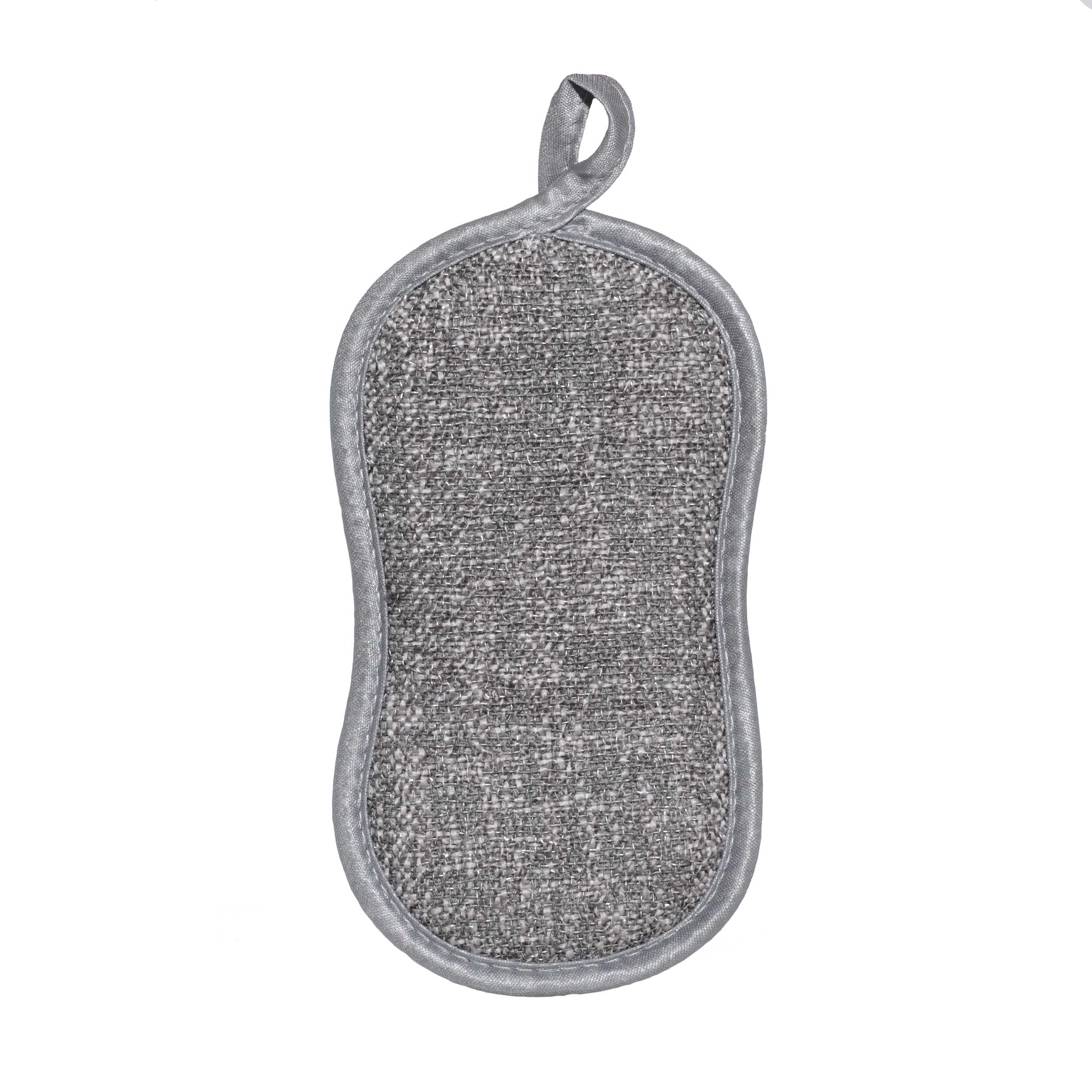 Dish washing sponge, 19x10 cm, double-sided, microfiber, grey, Clean, image-0