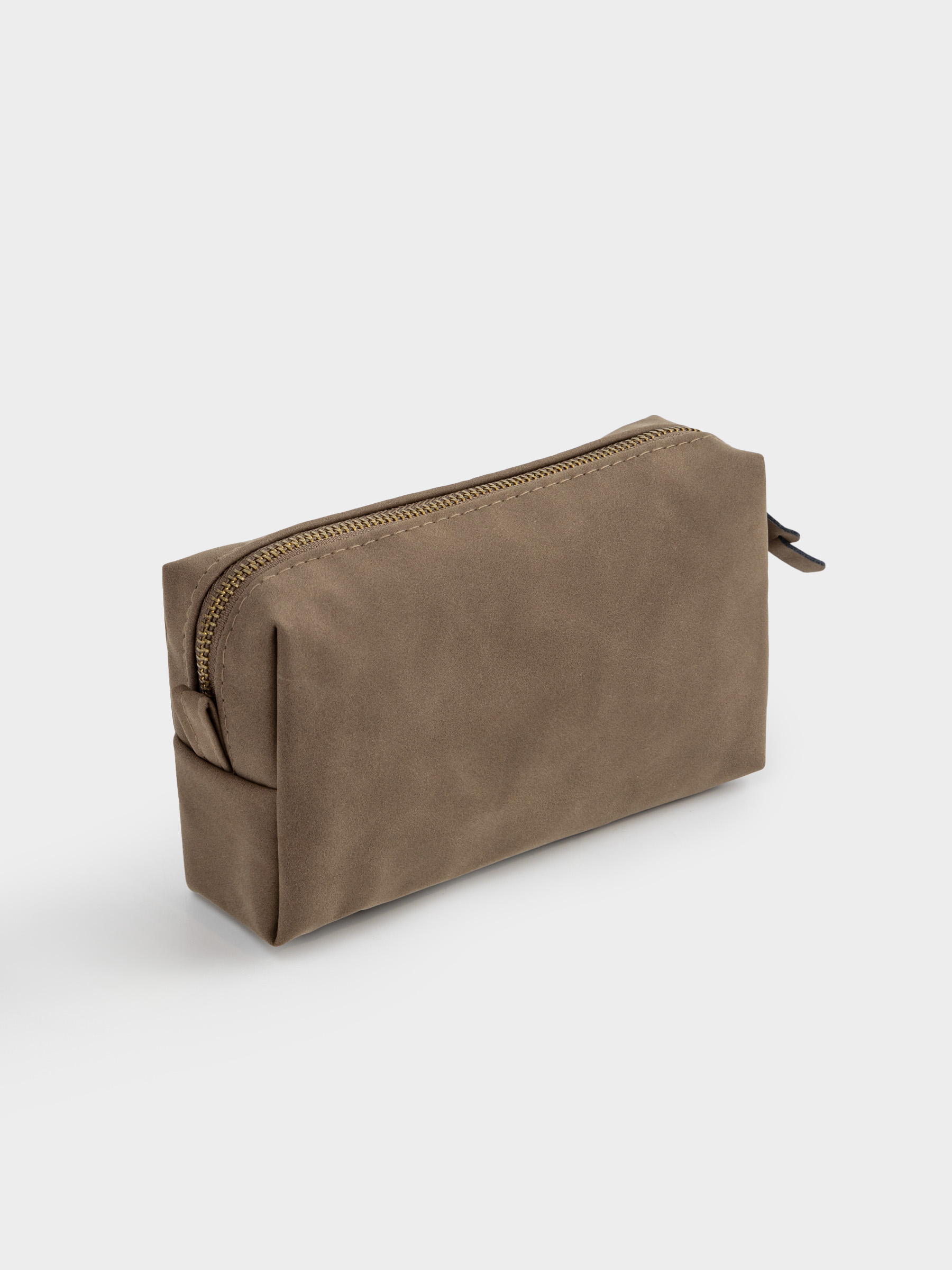 Cosmetic bag, 20x10 cm, polyurethane, rectangular, dark brown, Krast, image-3