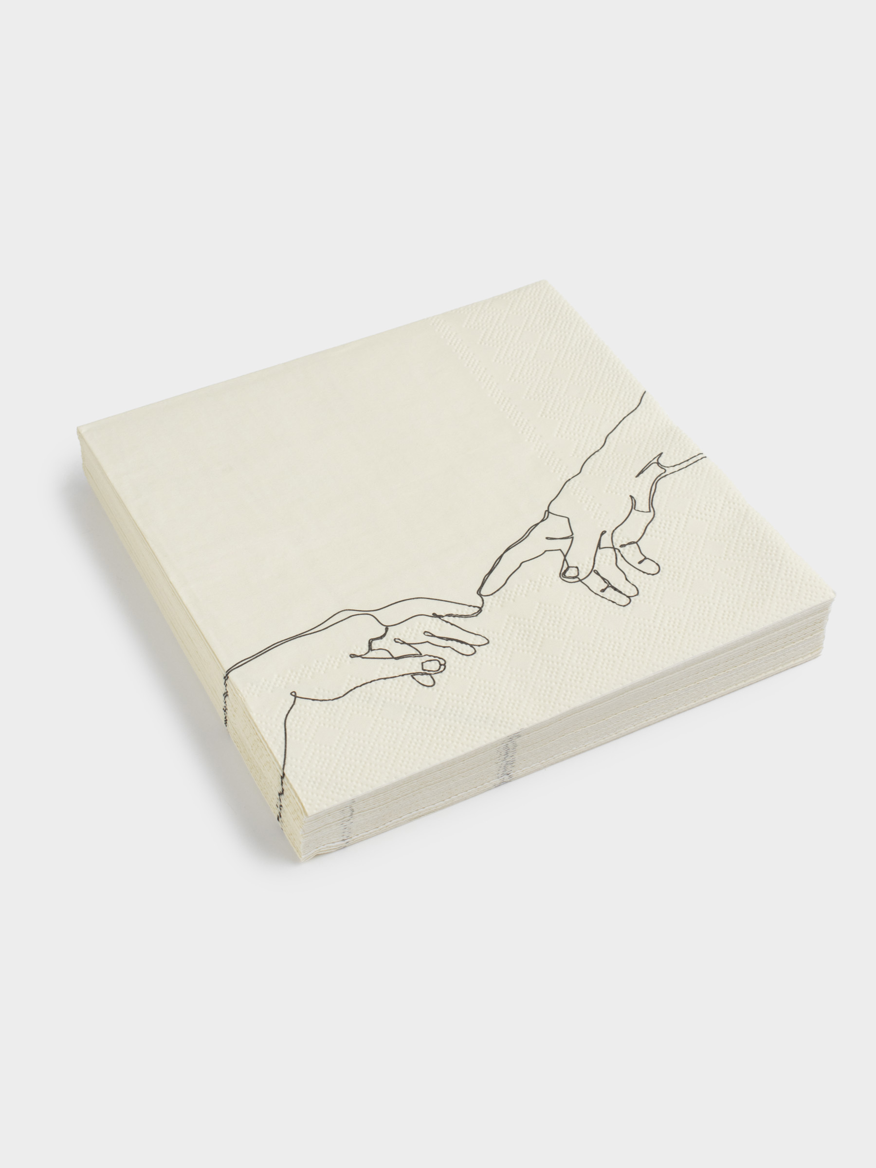 Paper napkins, 33x33 cm, 20 pcs, square, white, Hands, Hand, image-1