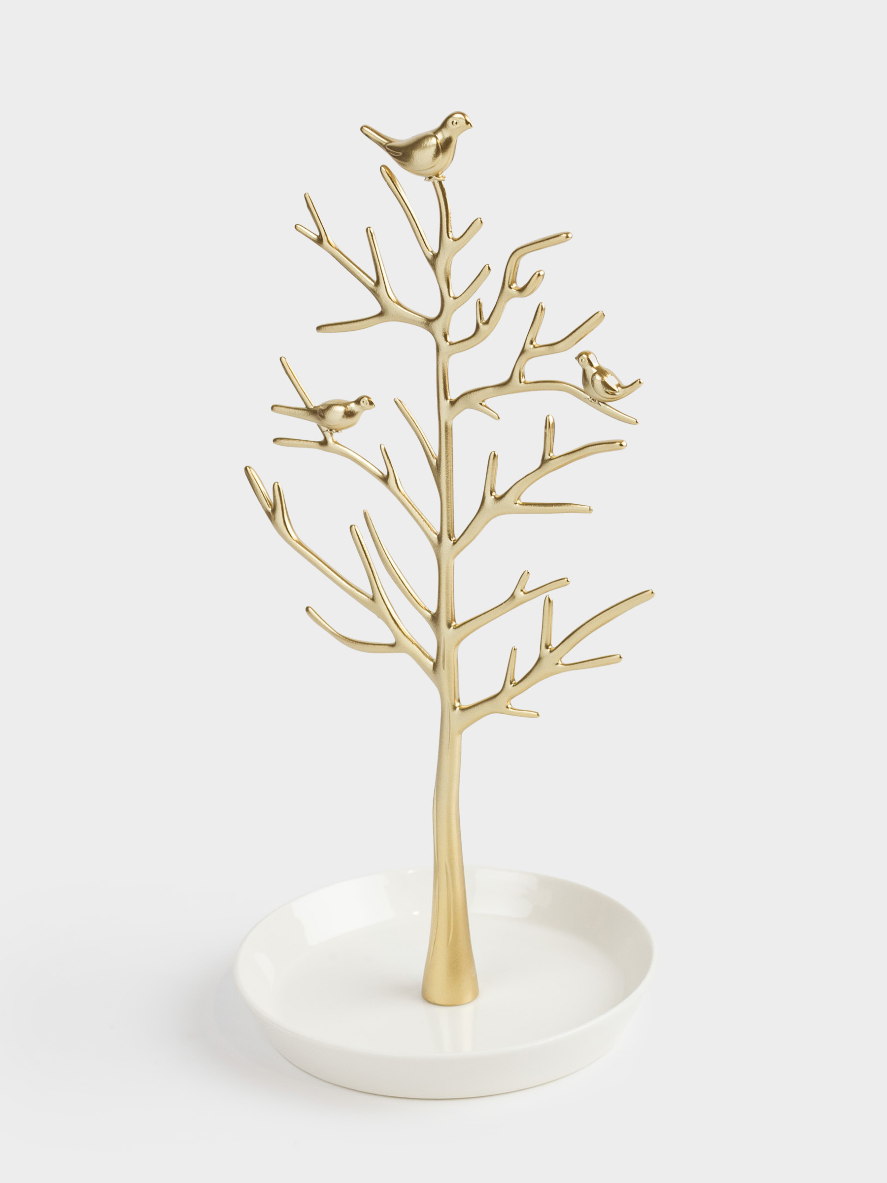Jewelry holder, 30 cm, metal, gold, Wood with birds, Magic tree, image-1