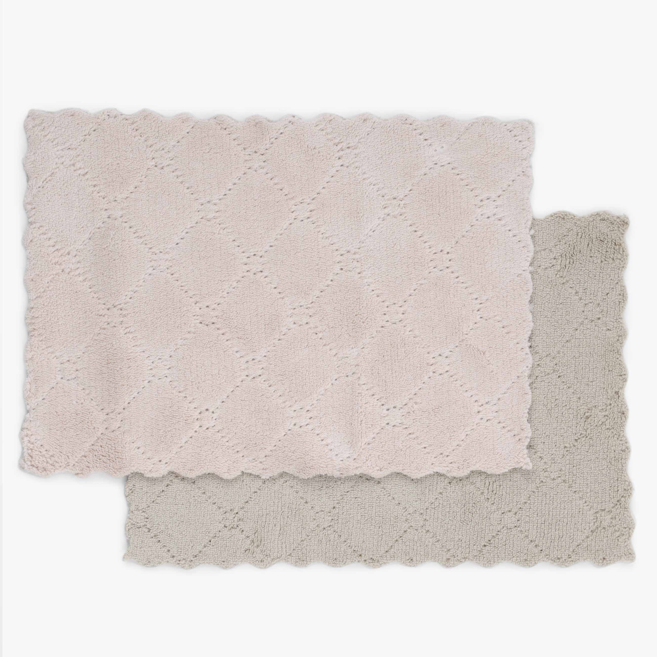 Kitchen cloth, 26x17 cm, 2 pcs, microfiber, beige-pink/gray, patterned pile, Clean