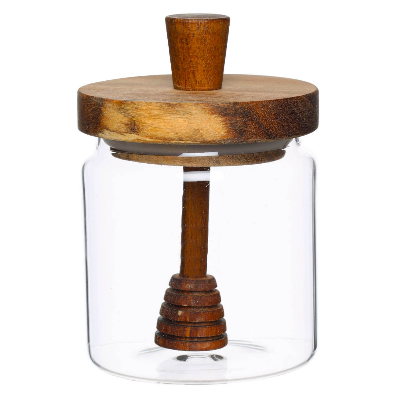 Honey jar, 400 ml, with spoon, Used glass, Noble tree