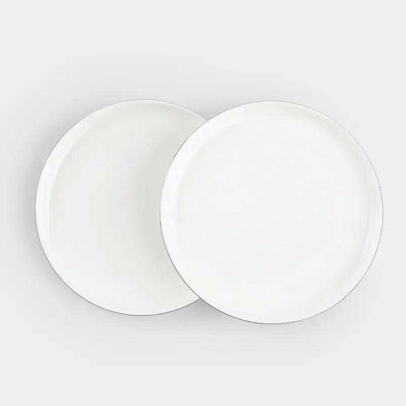 Dessert plate, 20 cm, 2 pcs, porcelain F, white, Ideal silver ,image-0