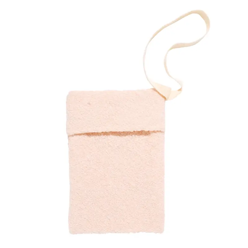 Body washcloth-soap pocket, 18 cm, nylon / cotton, beige, Unique spa, image-0