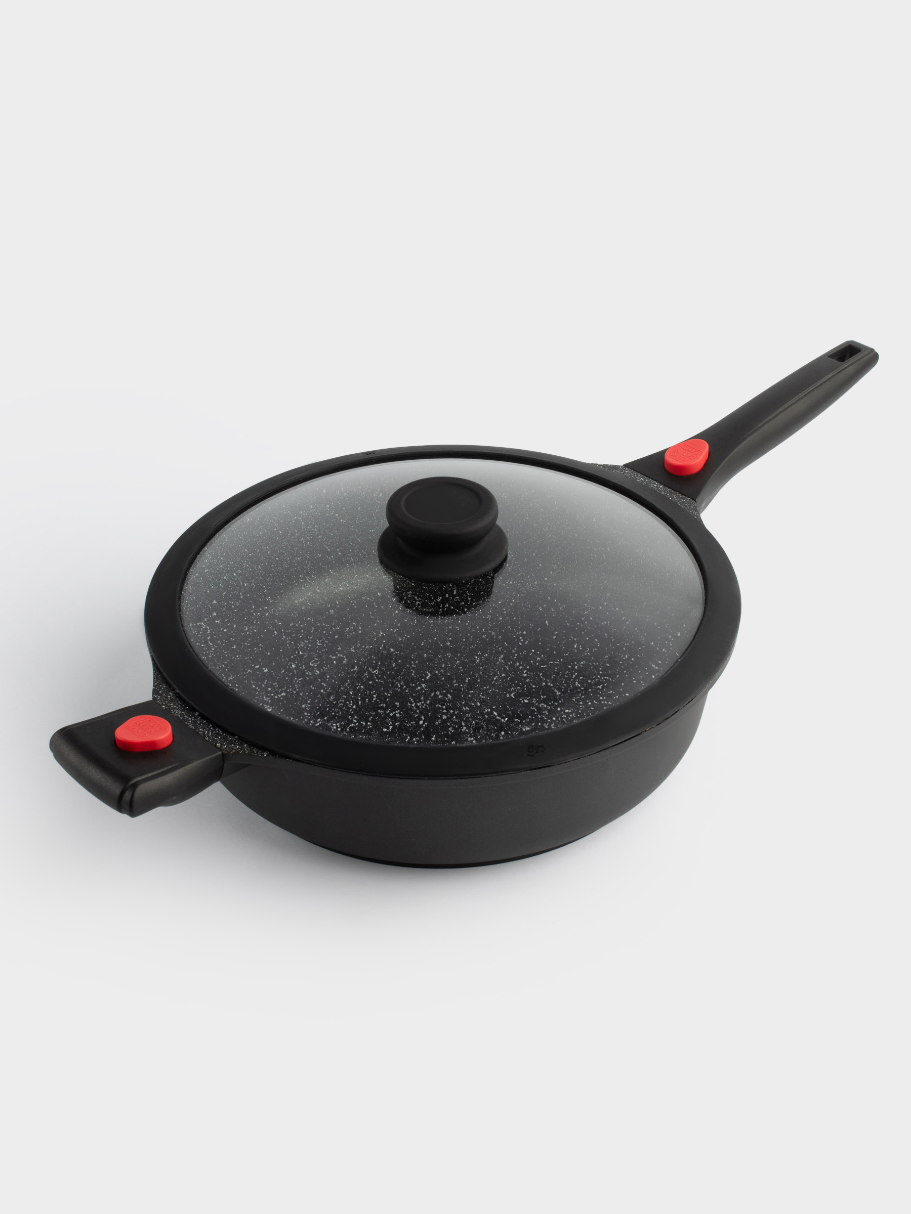 Saucepan, 28 cm, with lid, 3 removable handles, coated, aluminum, Solution Red 2, image-2