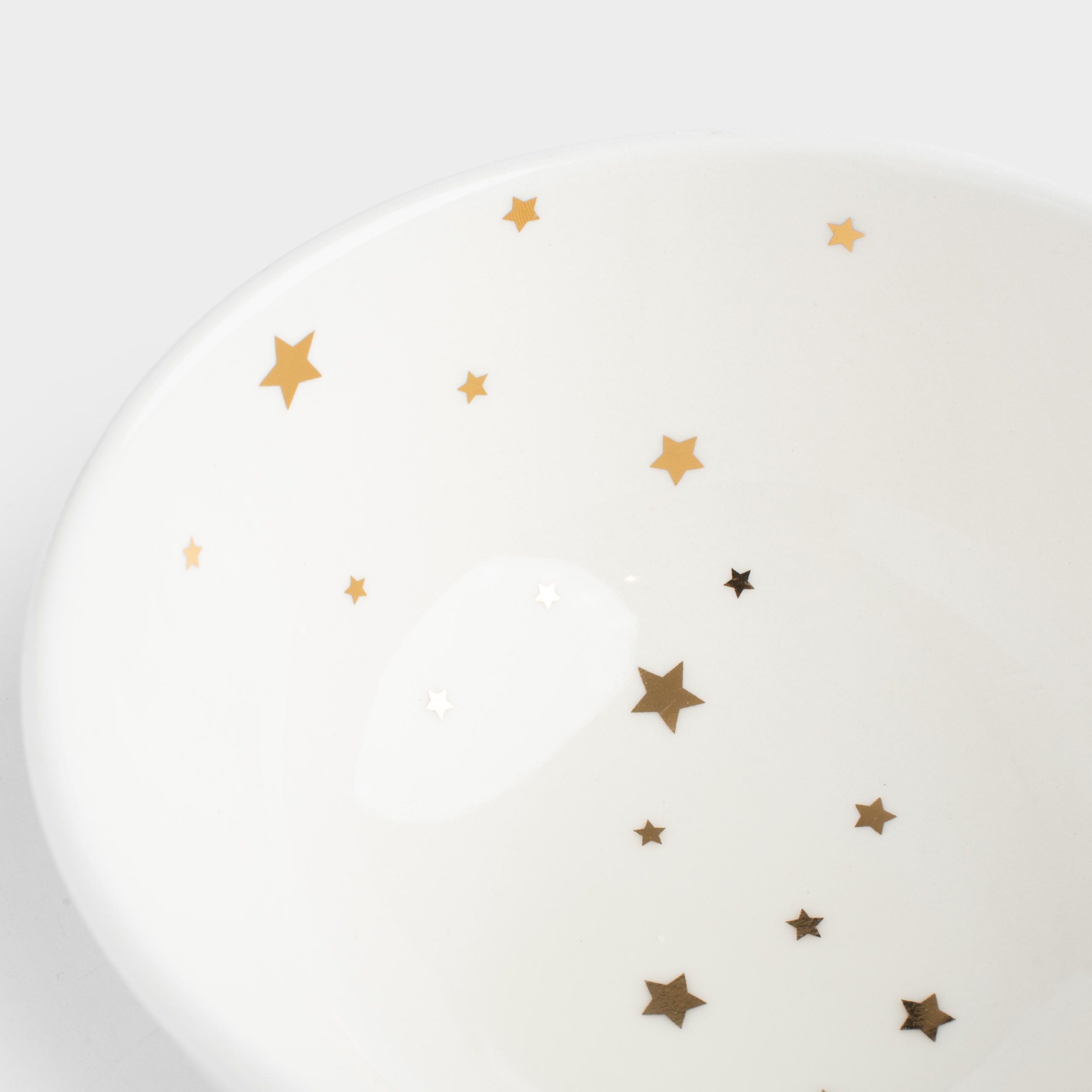 Salad bowl, 18x8 cm, 1000 ml, porcelain P, white, Golden stars, Starlight