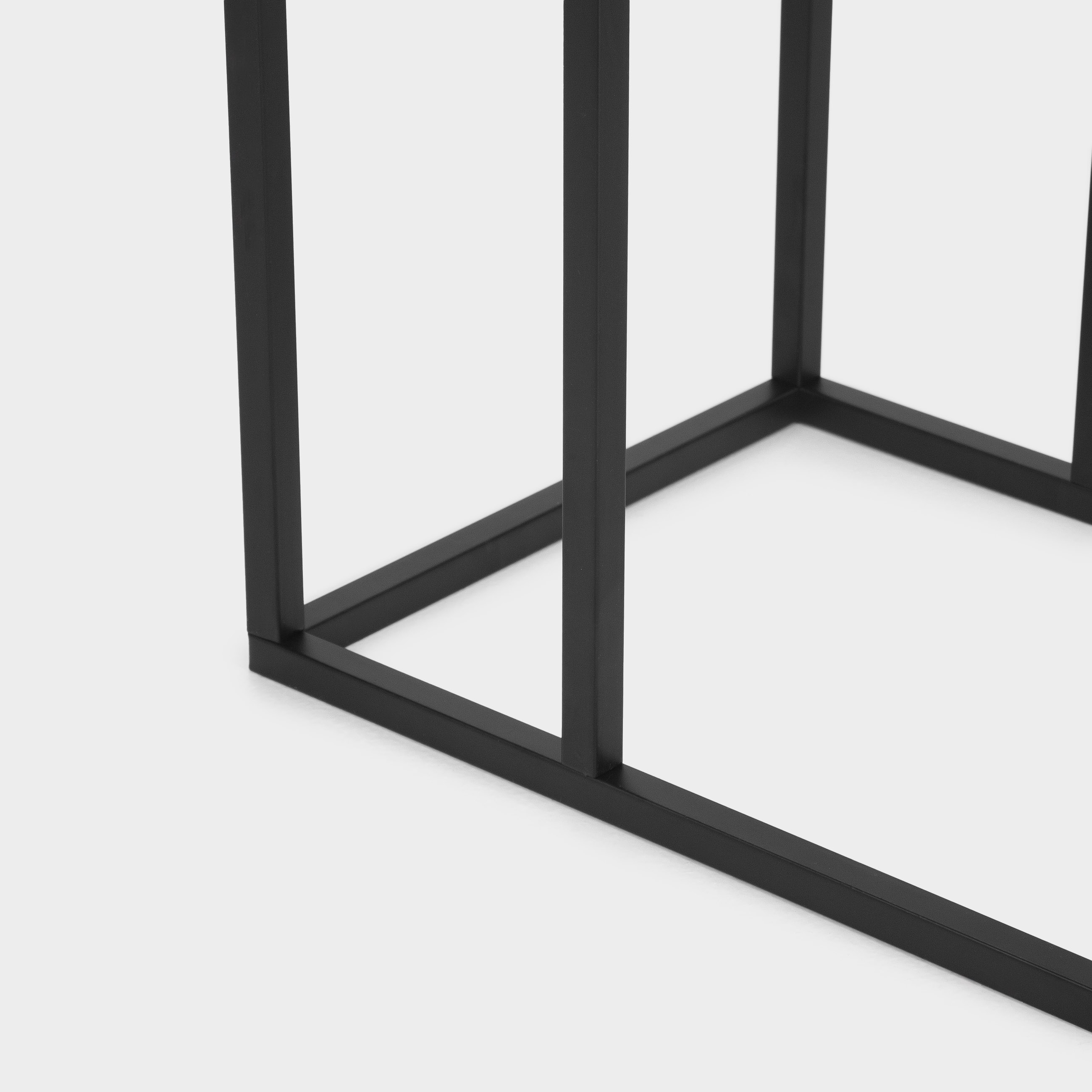 Tray stand, 60 cm, metal / glass, rectangular, Black, Black style