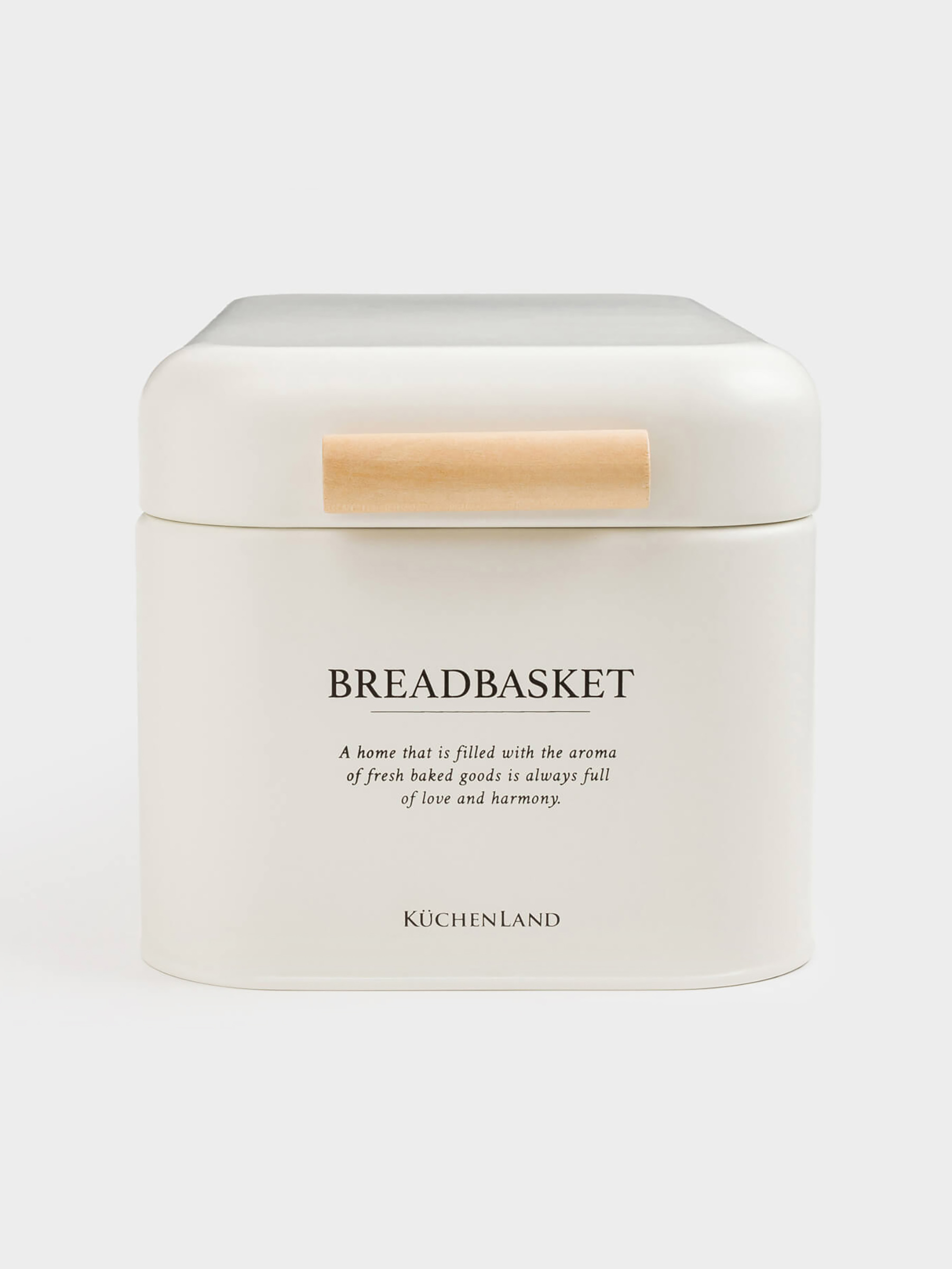 Bread box, 32x18x16 cm, metal / wood, rectangular, milky, Course, image-1