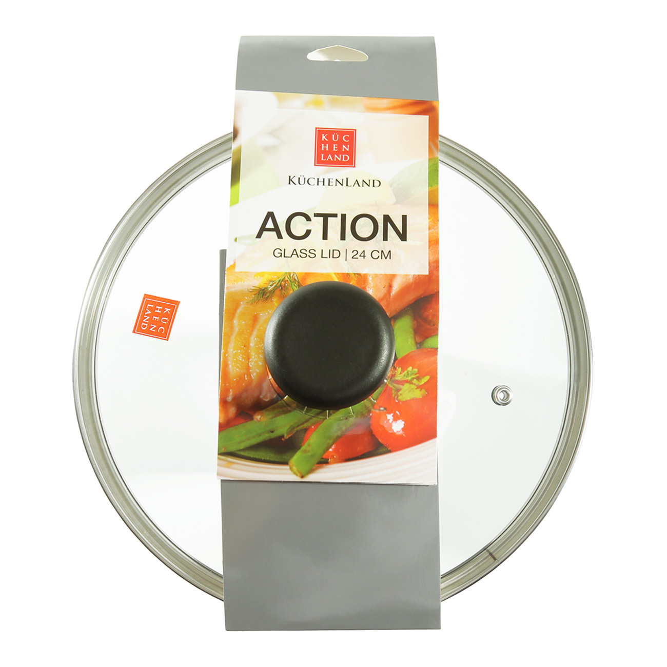 Lid, 24 cm, glass / metal, Action Accessory