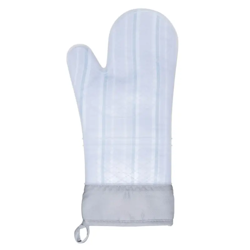 Potholders-mittens, 18x33 cm, silicone / cotton, grey, Stripe, Bakery