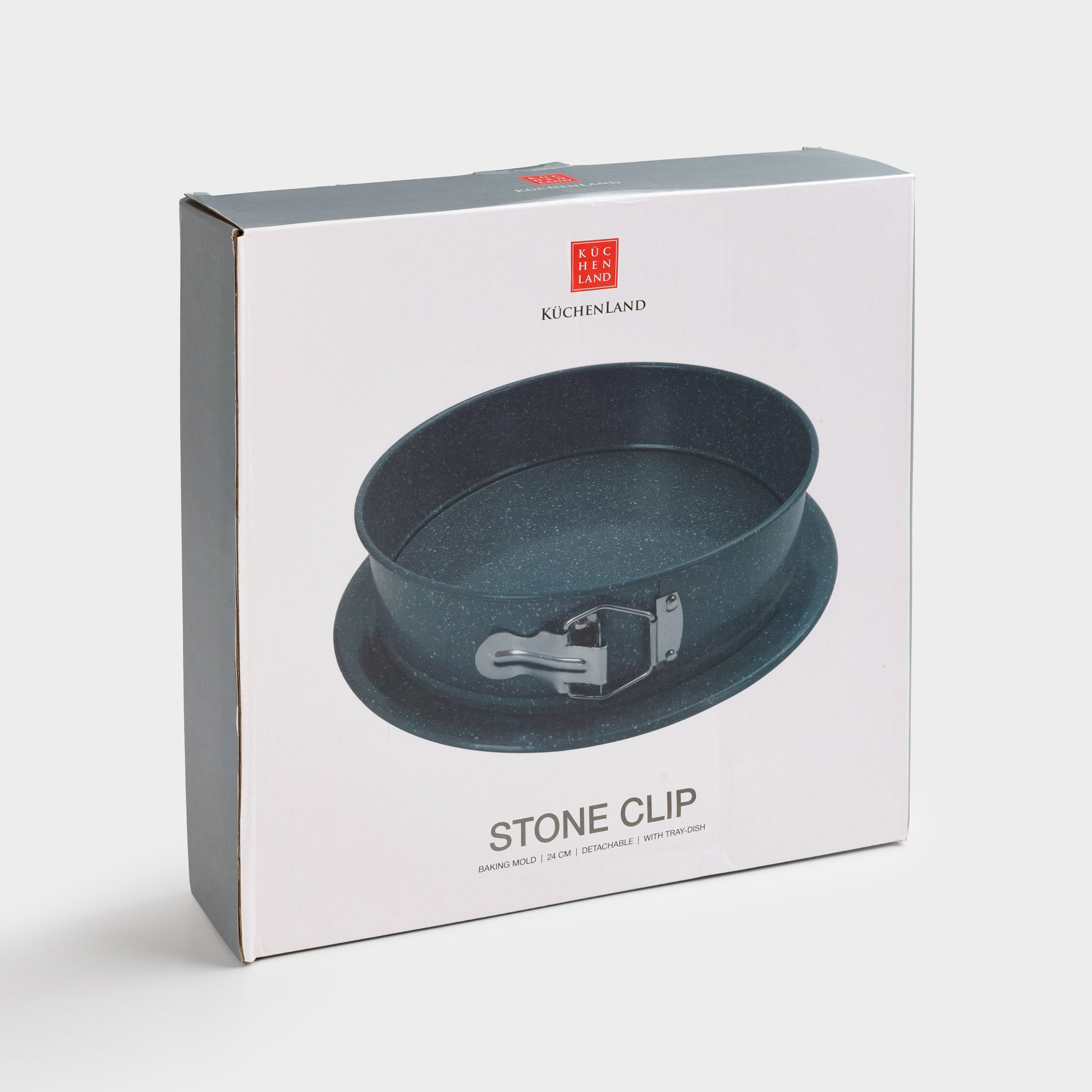 Baking dish, 24 cm, split, coated, Steel, Round, Black, Stone clip