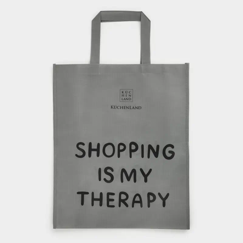 Shopping bag, 55x45 cm, polypropylene, grey, Design, Shopping font ,image-0