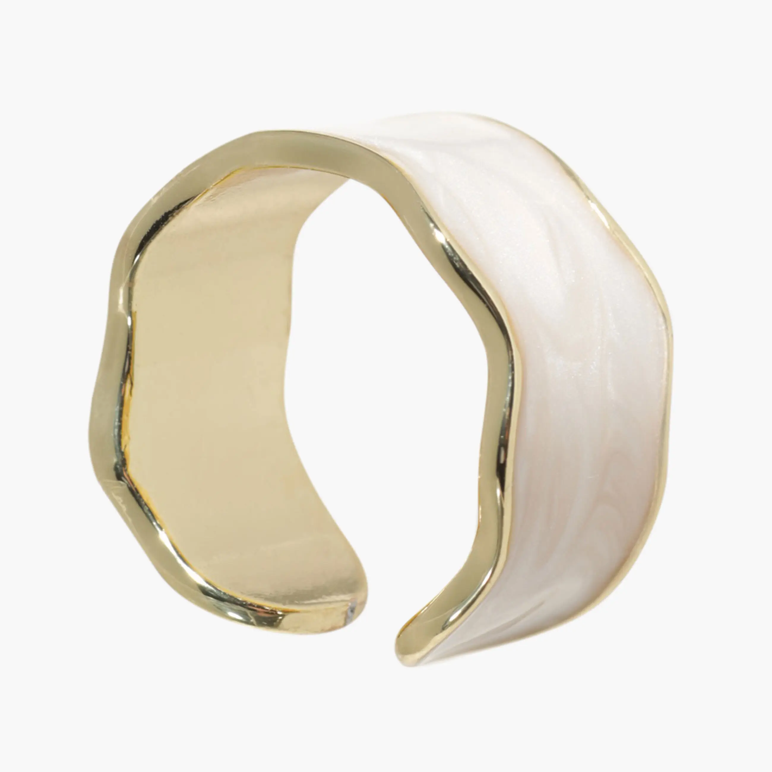 Ring, size S-M, single size, metal, golden beige, Jewelry