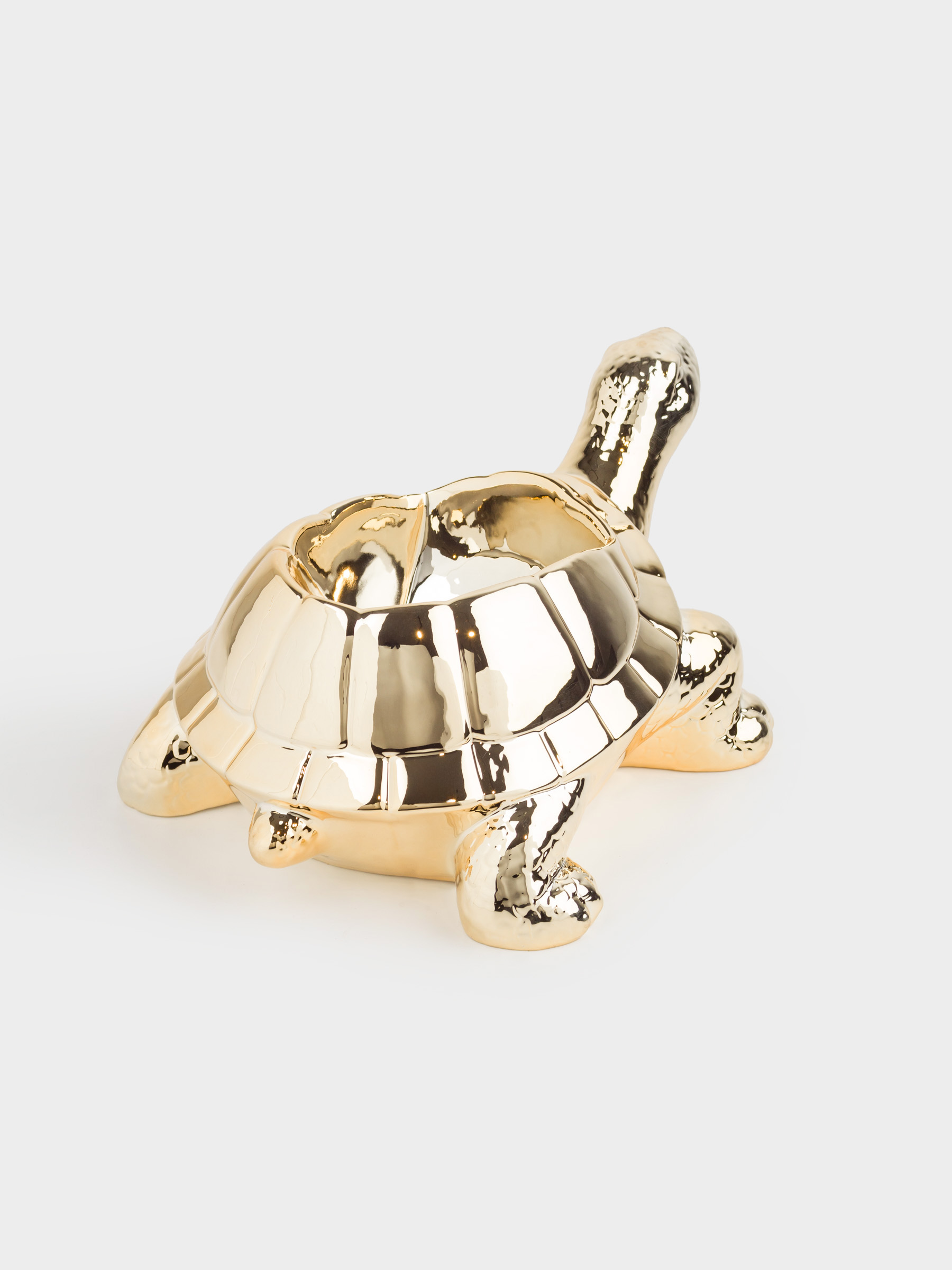 Wine bottle stand, 26x13 cm, porcelain P, golden, Turtle, Grand turtle, image-2