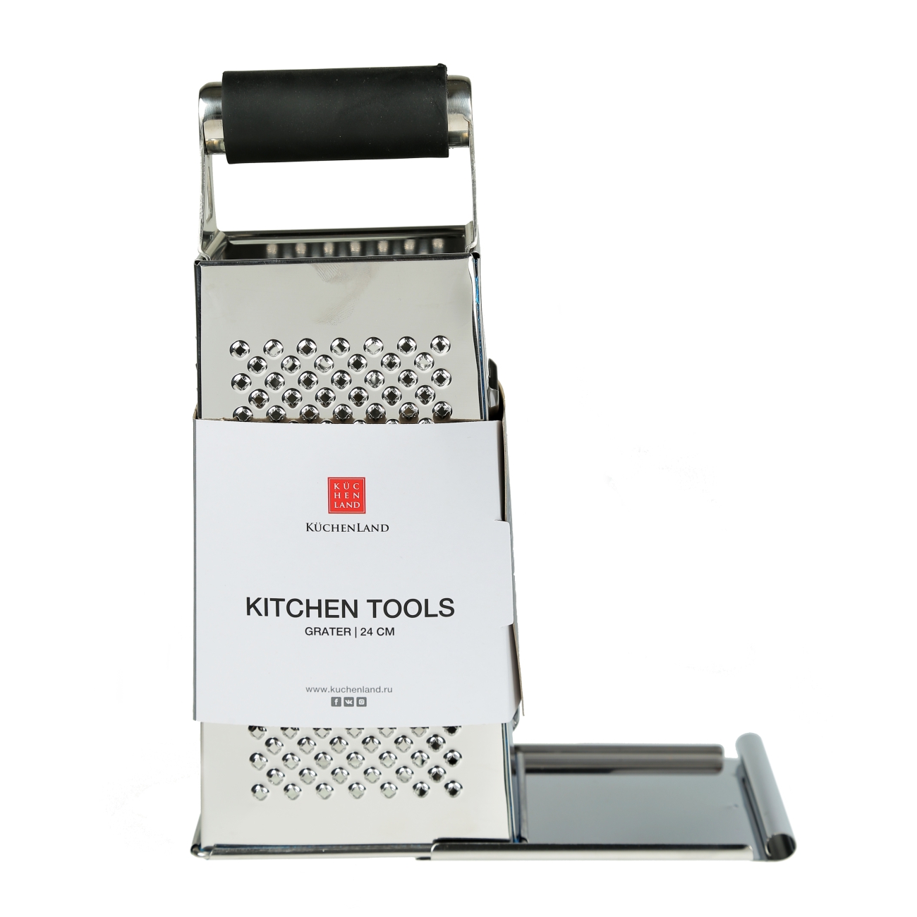 Grater, 24 cm, four-sided, black, Kitchen tools, image-5