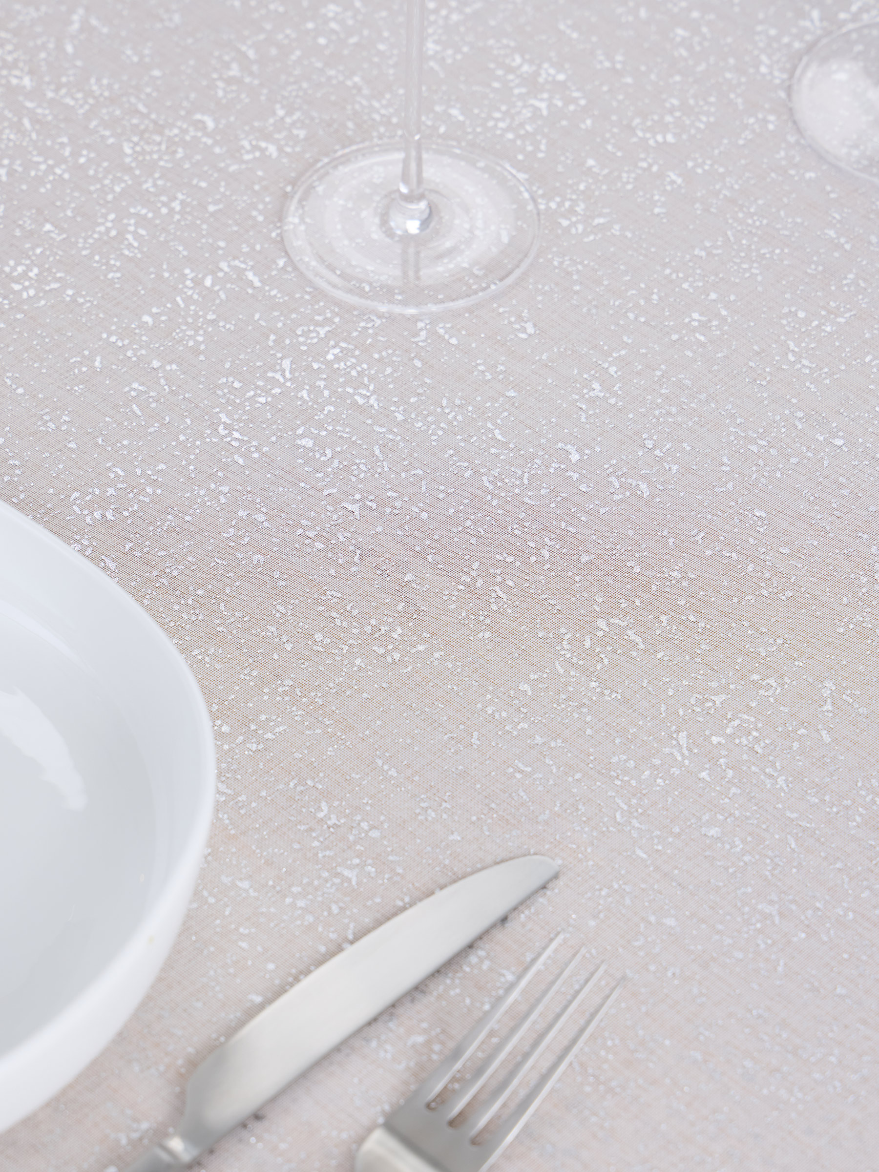 Tablecloth, 160x160 cm, polyester, white, Silver spray, Heaven silver, image-2
