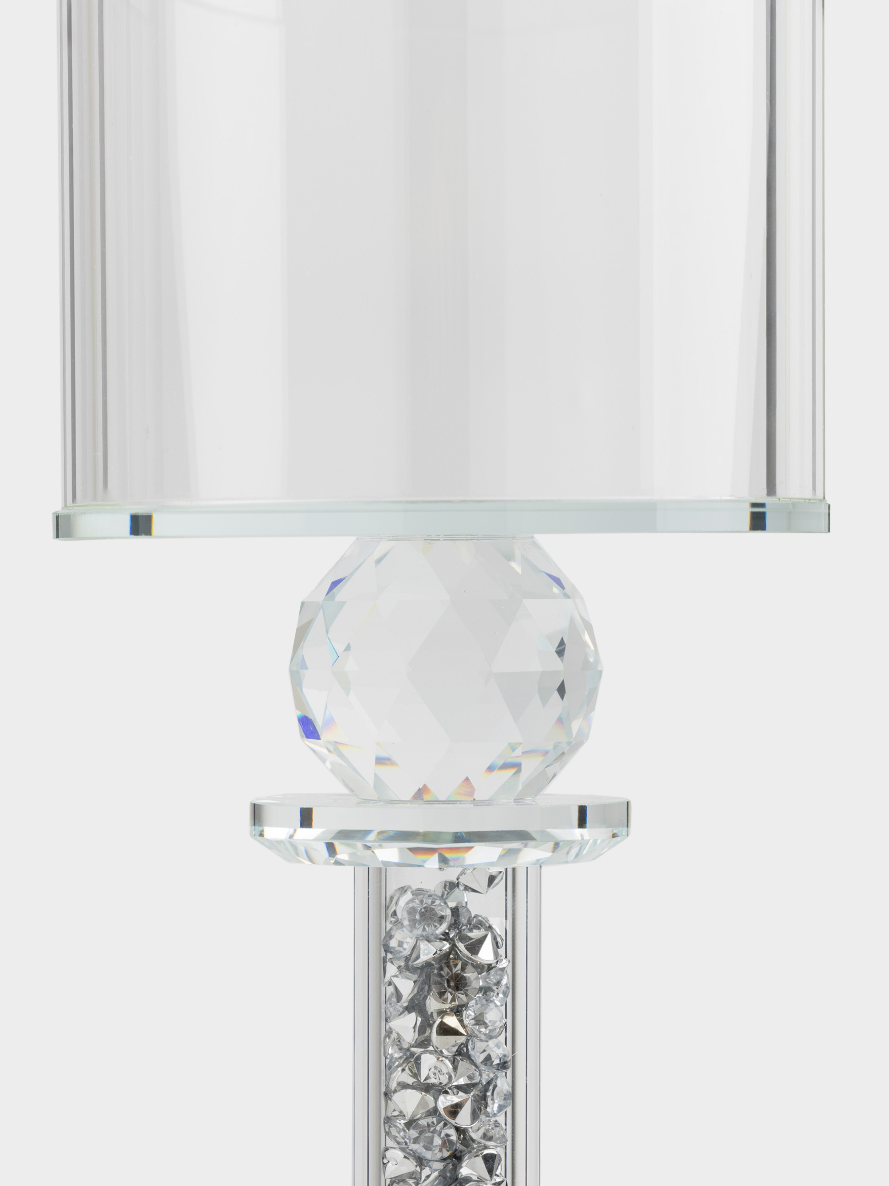 Candlestick, 25 cm, for a cylindrical candle, on a leg, crystal glass / resin, Lux crystal, image-2