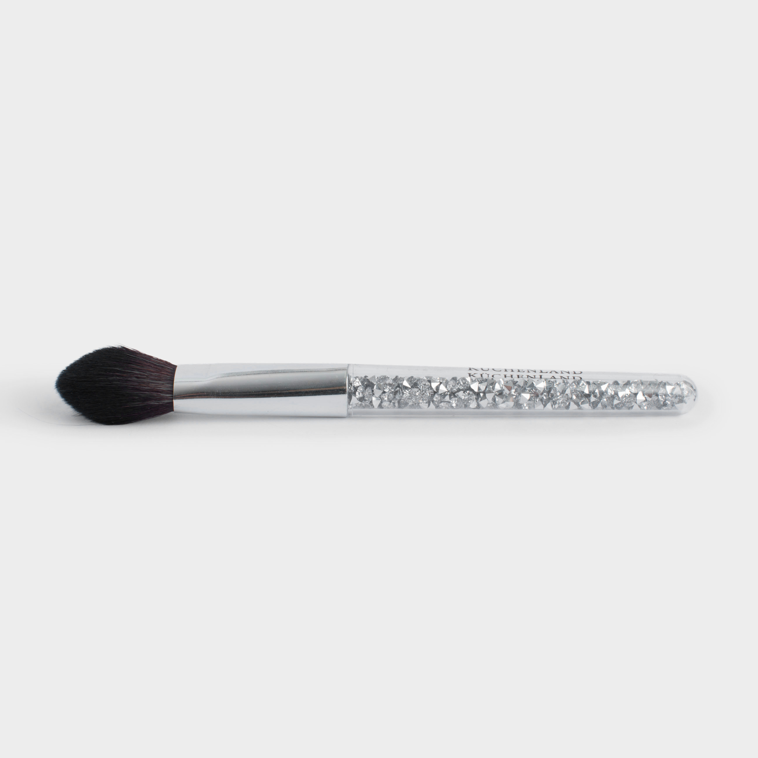 Foundation brush, 15 cm, artificial pile / plastic, Silver, Beauty makeup, image-1