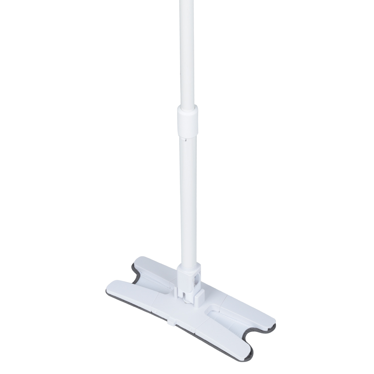 Mop with bucket, wringing and rinsing, curly, white-gray, Mop
